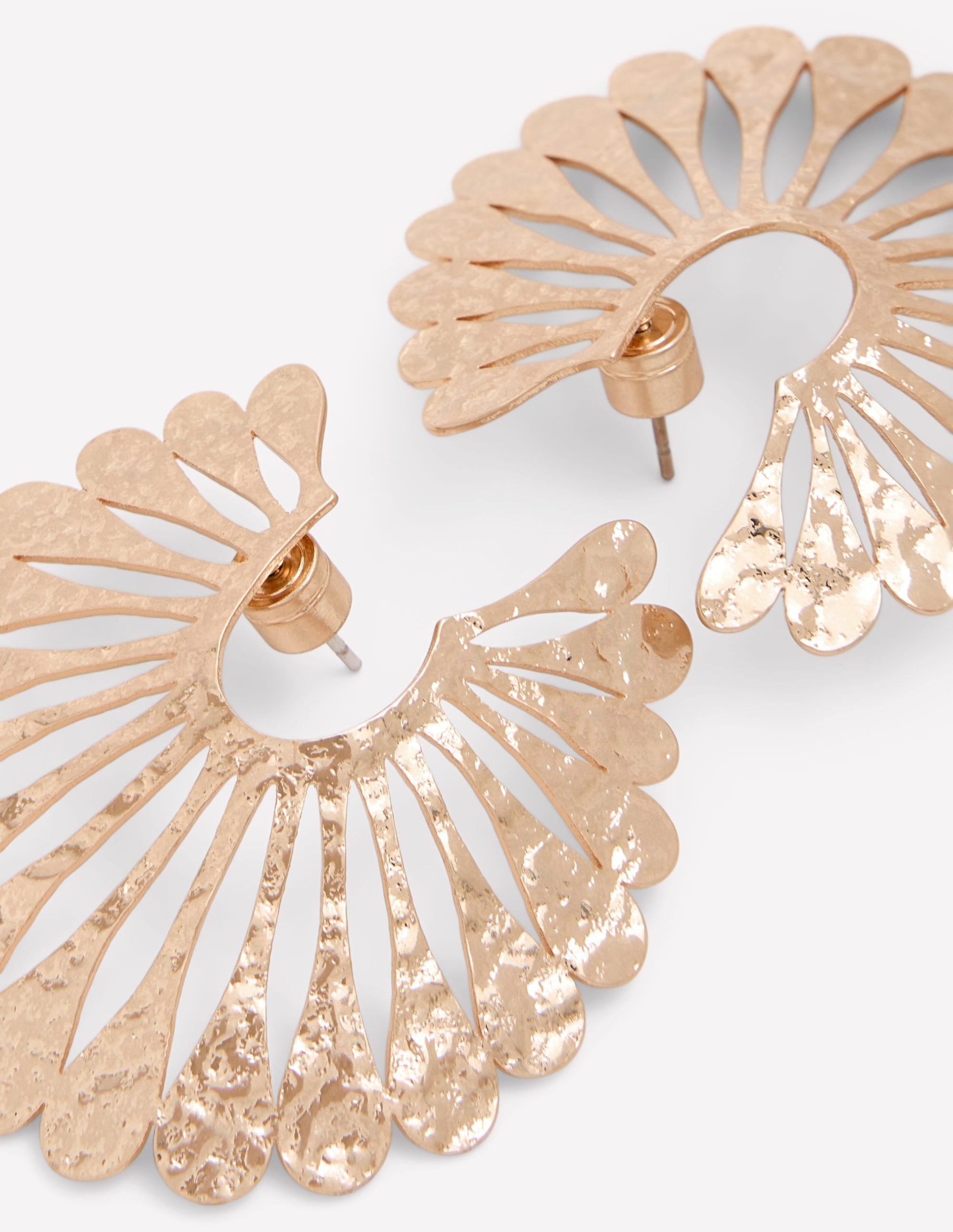 Statement Hammered Studs-Hoop - Image 3