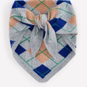 Cashmere Neckerchief-Grey Argyle