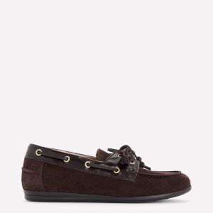 Lace-Up Boat Shoes-Bitter Chocolate