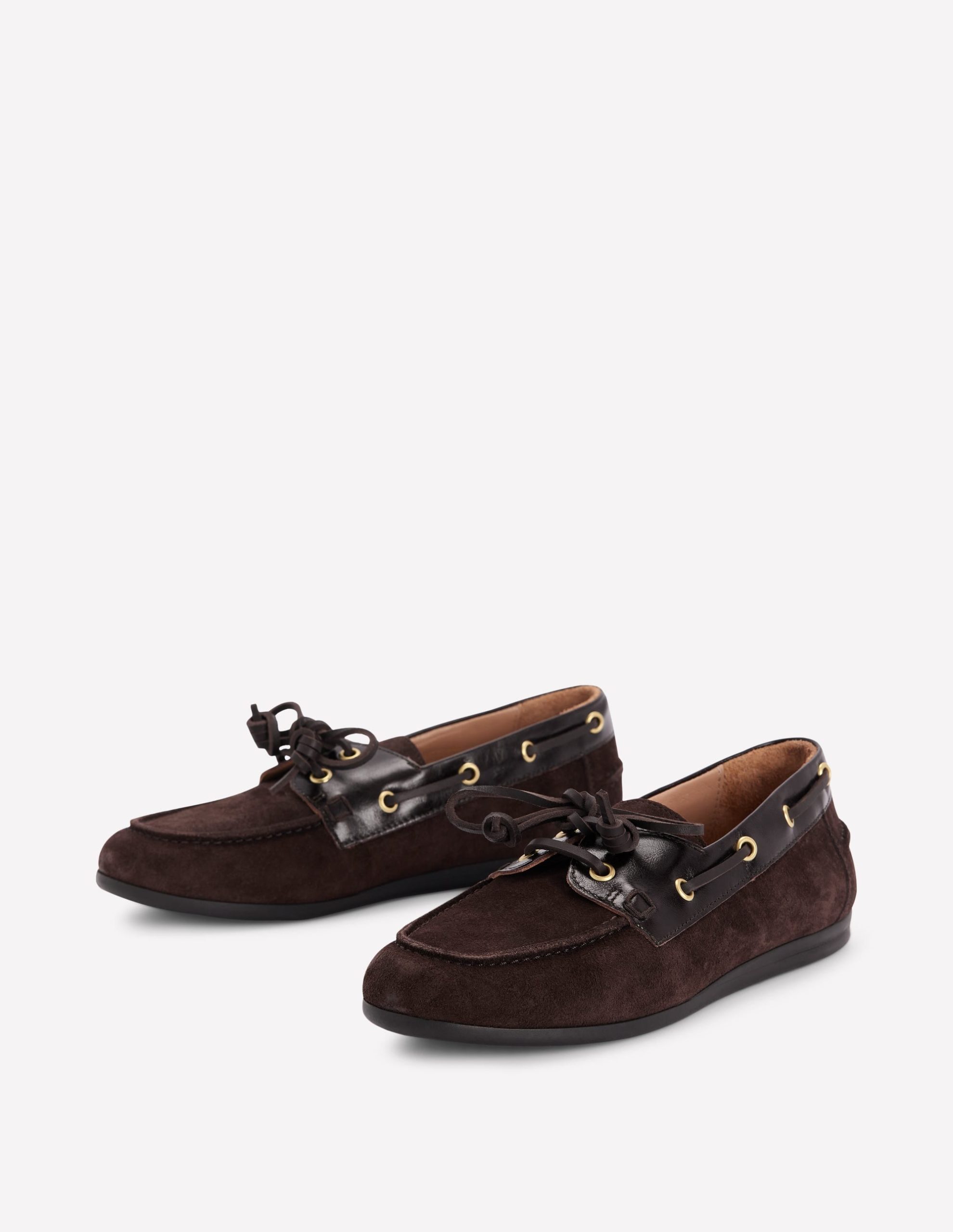Lace-Up Boat Shoes-Bitter Chocolate - Image 3