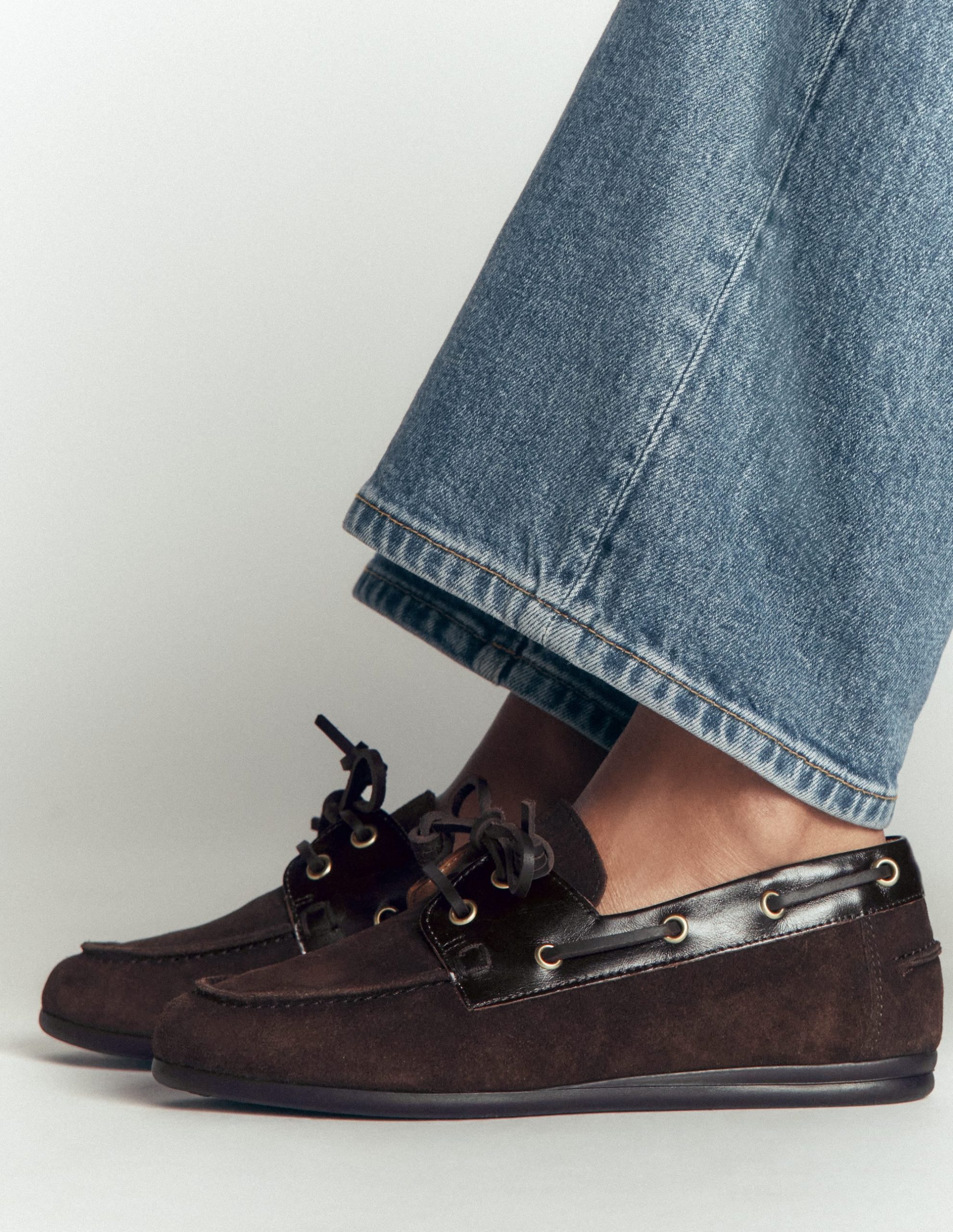 Lace-Up Boat Shoes-Bitter Chocolate - Image 2