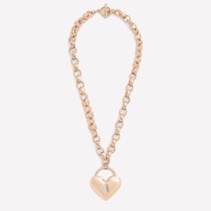 Chunky Love Lock Necklace-Gold