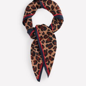 Elisabeth Large Silk Scarf-Multi. Cheetah Pop