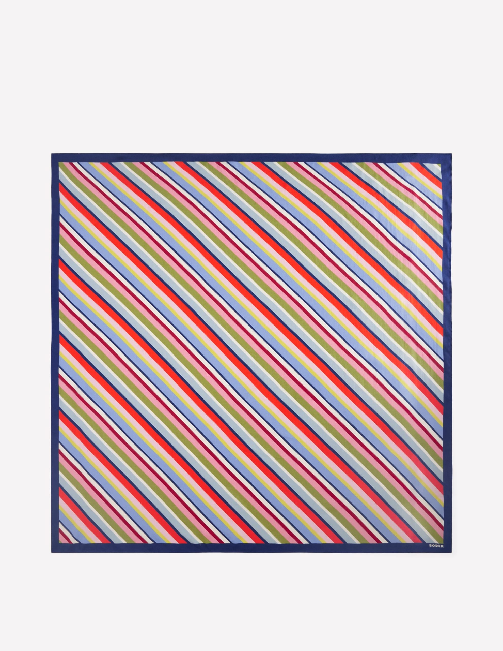 Elisabeth Large Silk Scarf-Multi. Diagonal Rainbow Stripe - Image 5