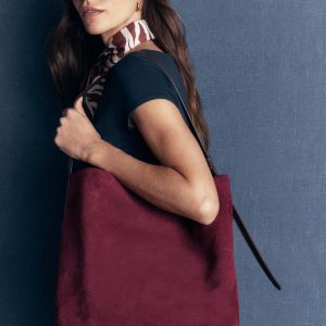 Allegra Medium Slouchy Tote-Burgundy