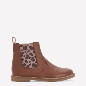 Leather Chelsea Boots-Tan Leopard