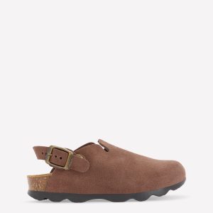 Suede Clogs-Raw Umber