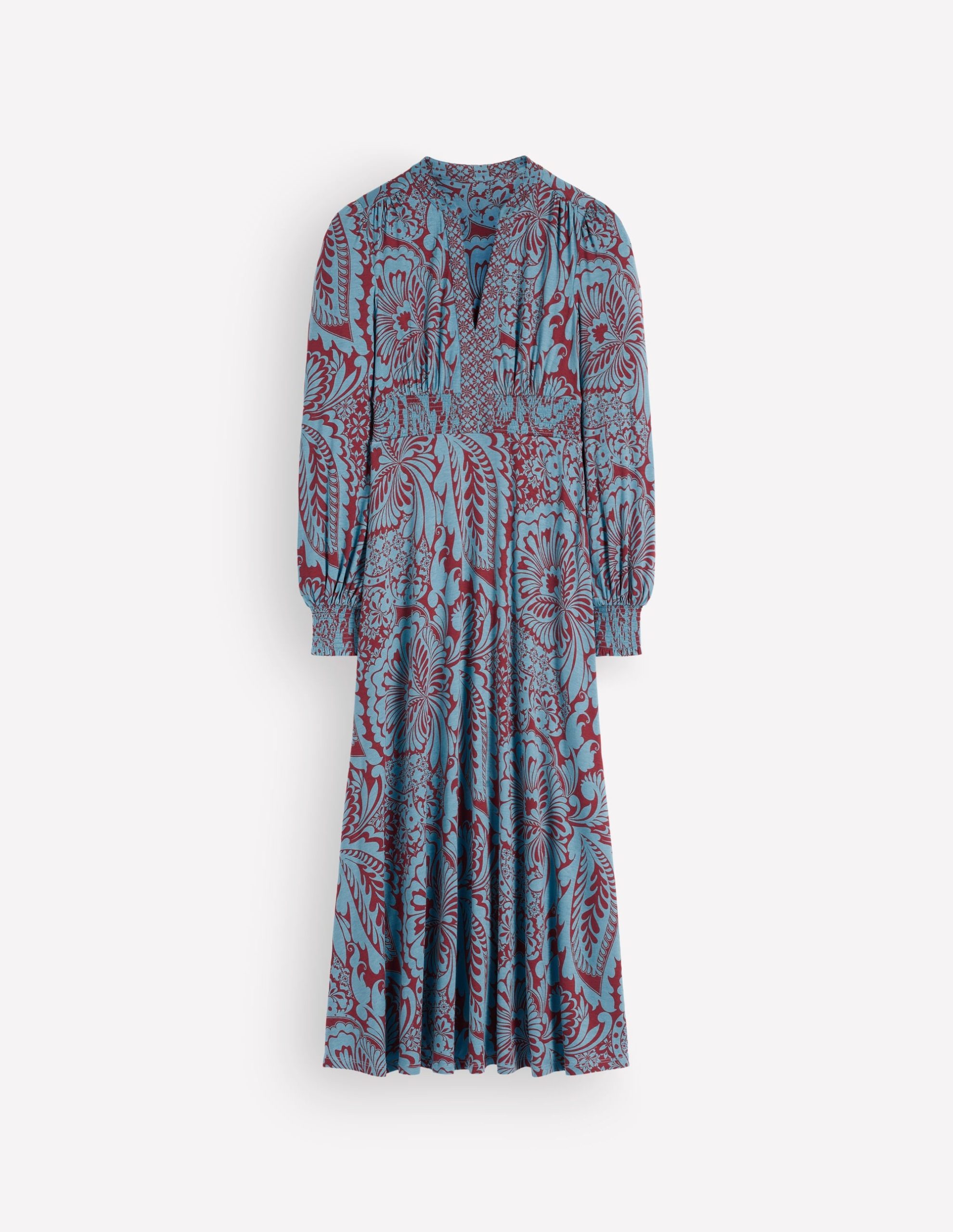 Georgia Jersey Midi Dress-Delphinum Blue. Botanical - Image 6