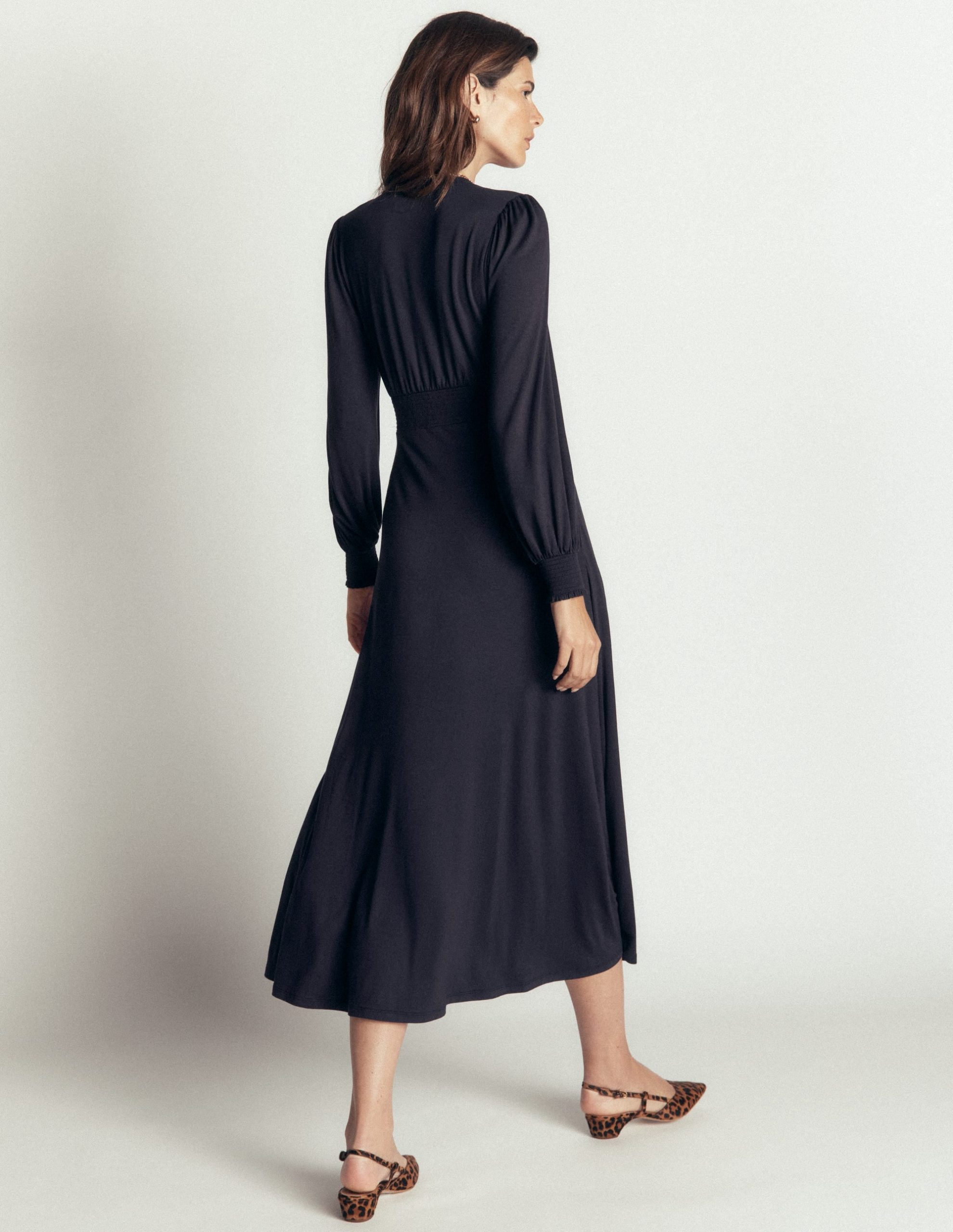 Georgia Jersey Midi Dress-Navy - Image 3