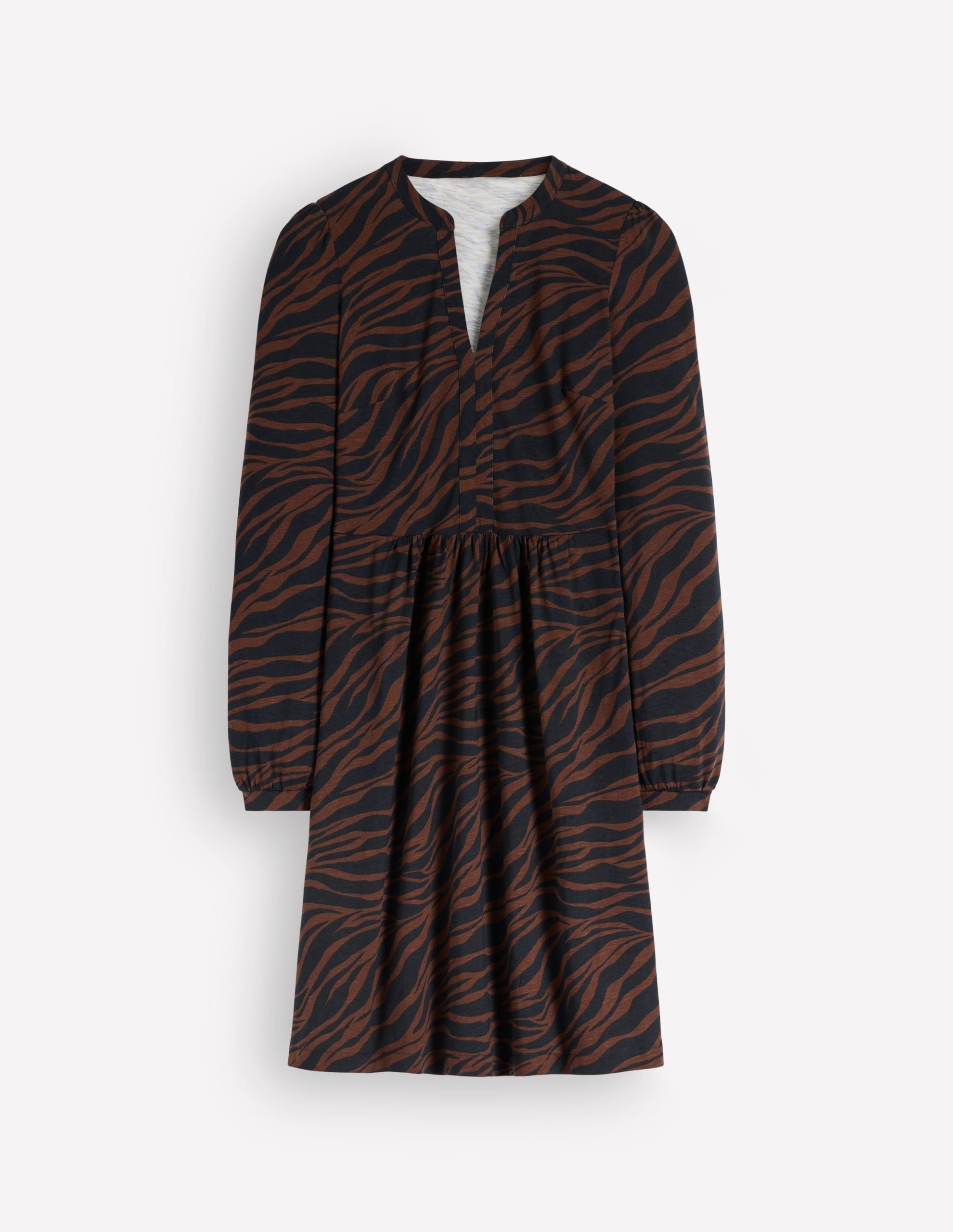 Naomi Relaxed Jersey Dress-Raw Umber. Zebra Swirl - Image 5
