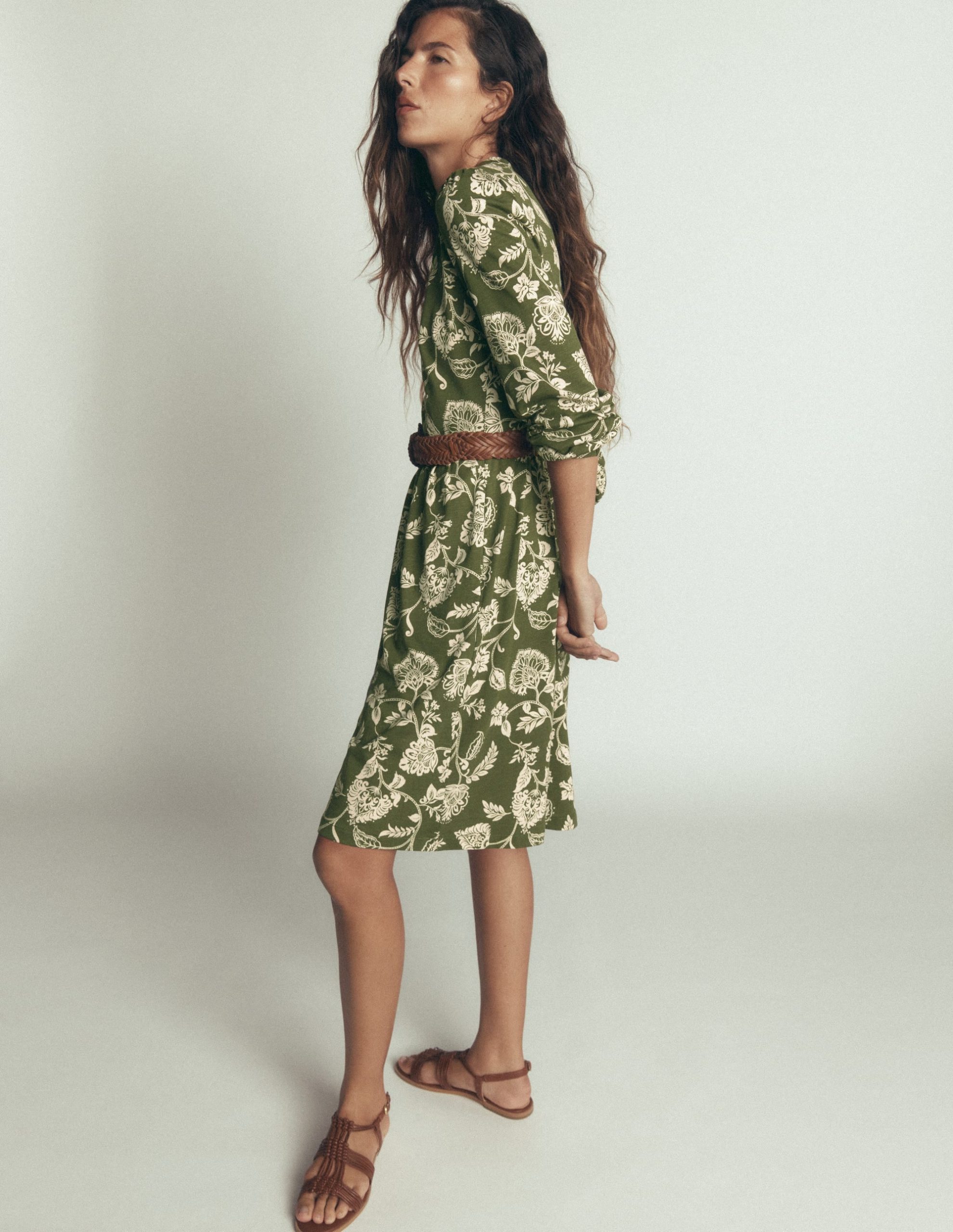 Naomi Relaxed Jersey Dress-Forest Green. Planted Meadows - Image 5