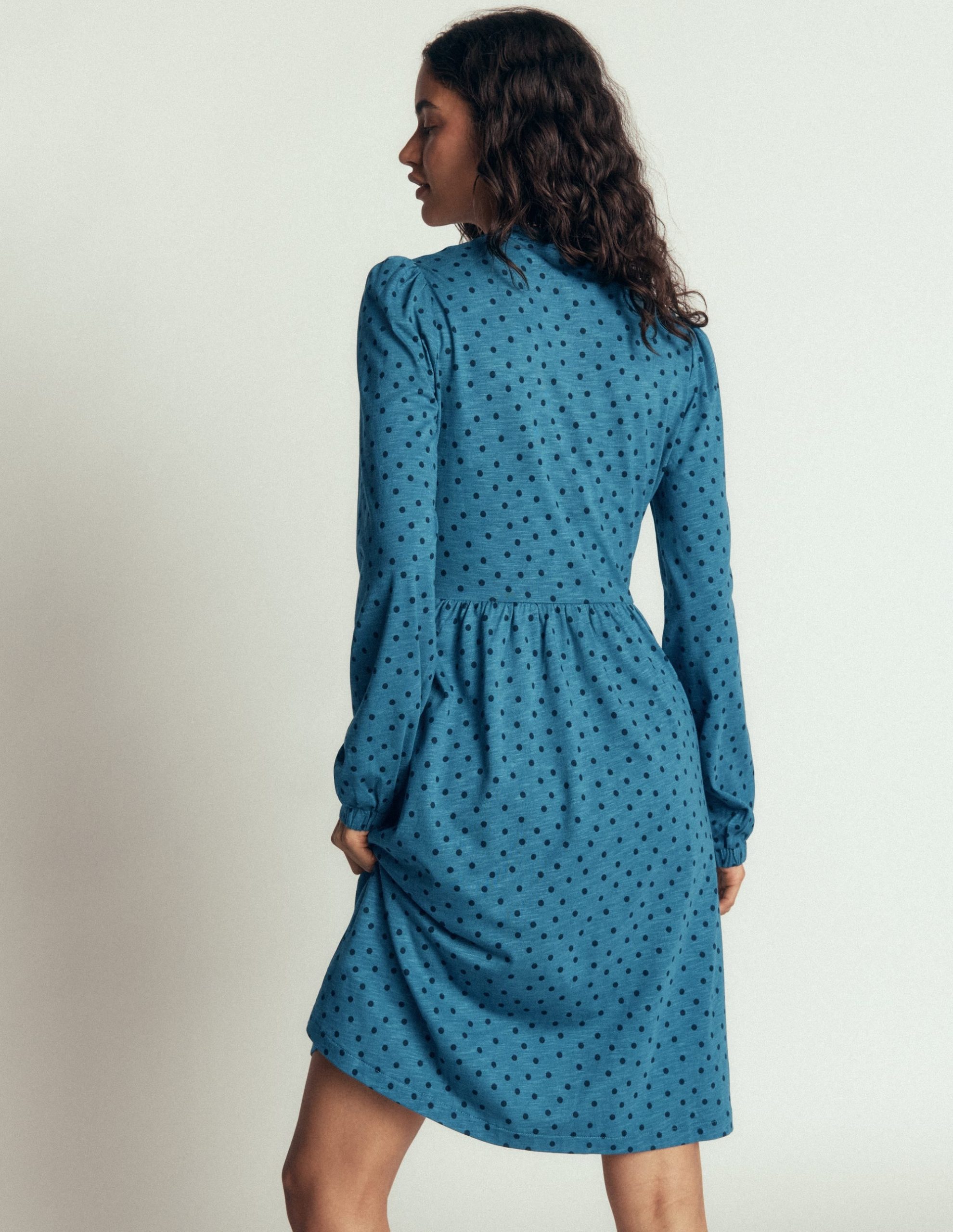 Naomi Relaxed Jersey Dress-Storm Blue. Boden Spot - Image 3