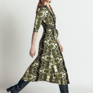 Imogen Collared Jersey Dress-Multi. Blossoming Gardenia