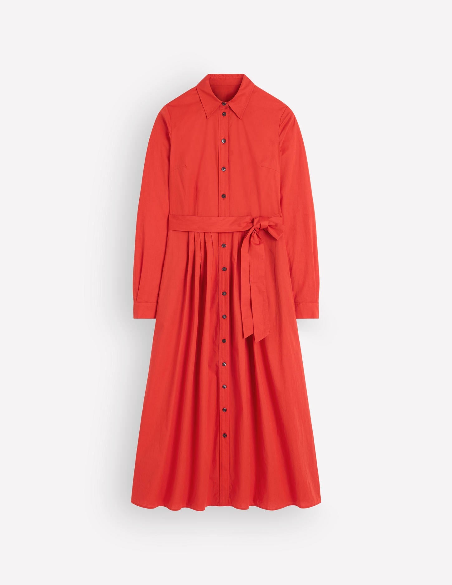 Alexa Cotton Midi Shirt Dress-Blood Orange - Image 7