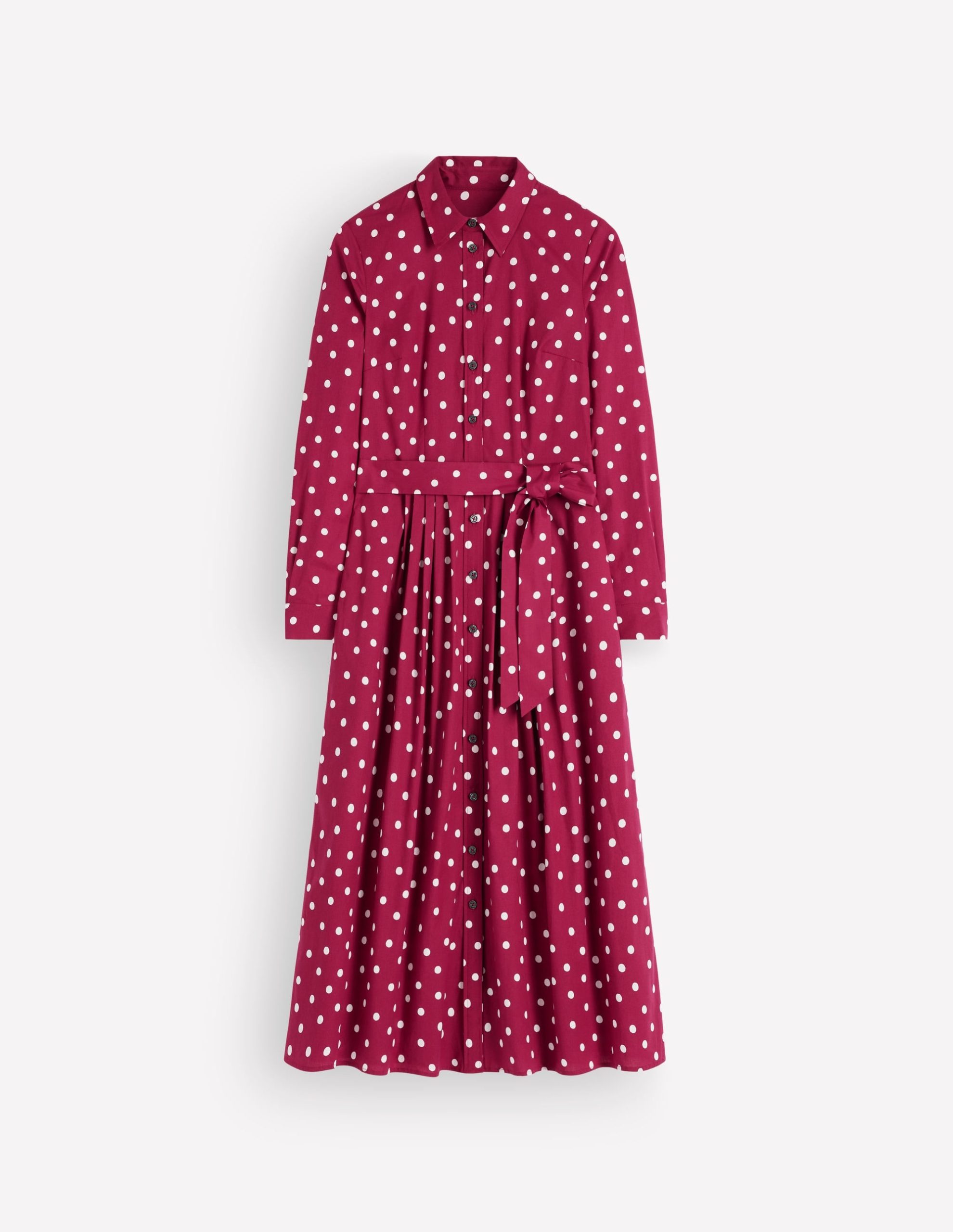 Alexa Cotton Midi Shirt Dress-Ruby Red. Boden Spot - Image 8