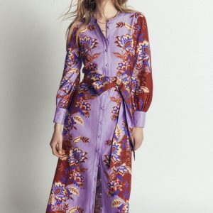 Blouson Sleeve Occasion Dress-Multi. Super Bloom