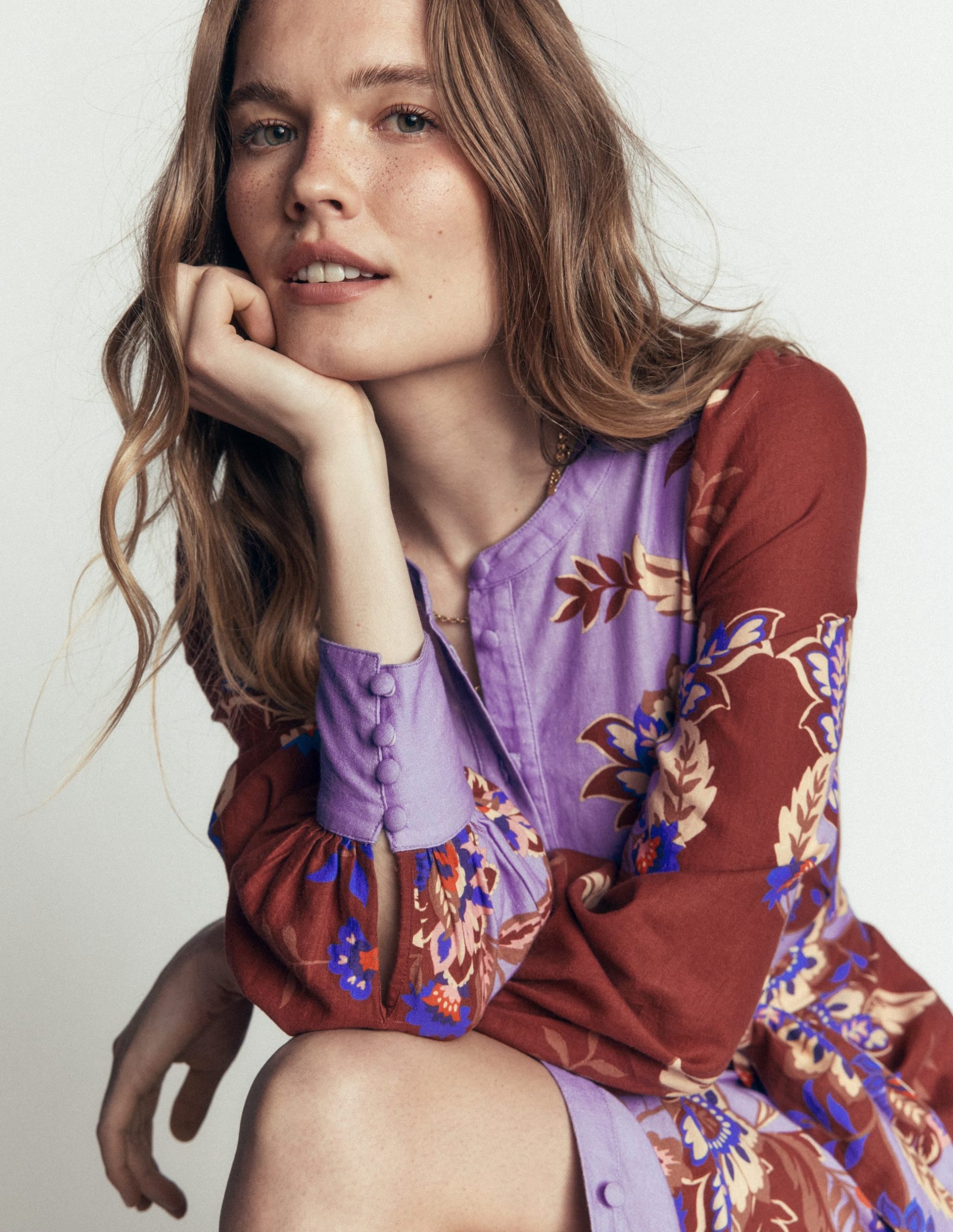 Blouson Sleeve Occasion Dress-Multi. Super Bloom - Image 2