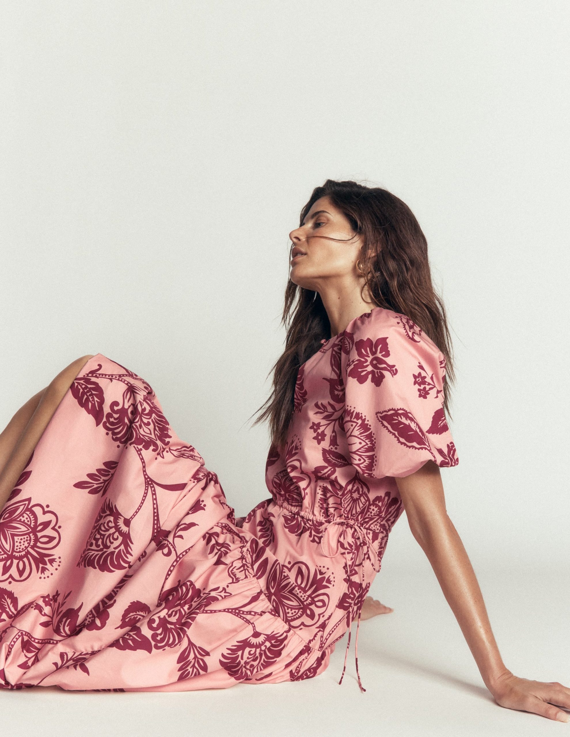 Draw Waist Cotton Dress-Chalk Pink. Planted Meadows - Image 4