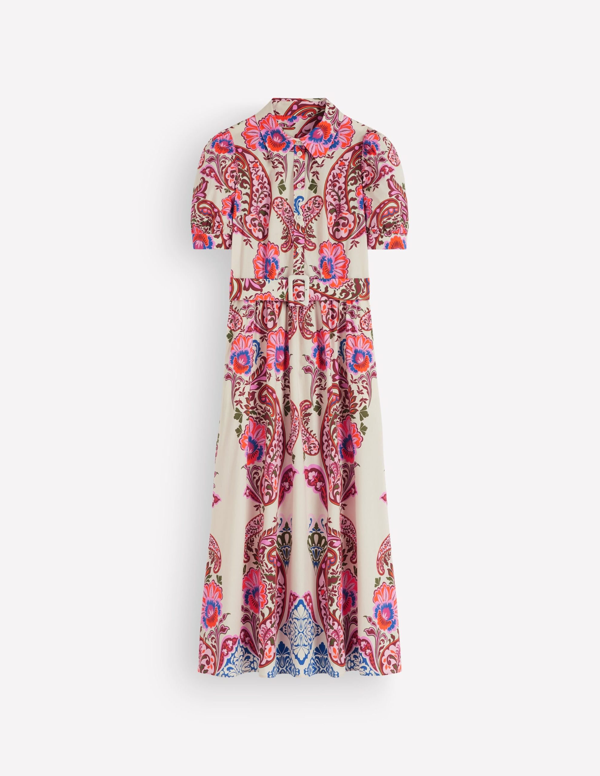 Belted Cotton Midi Dress-Multi. Bohemia Dream - Image 7