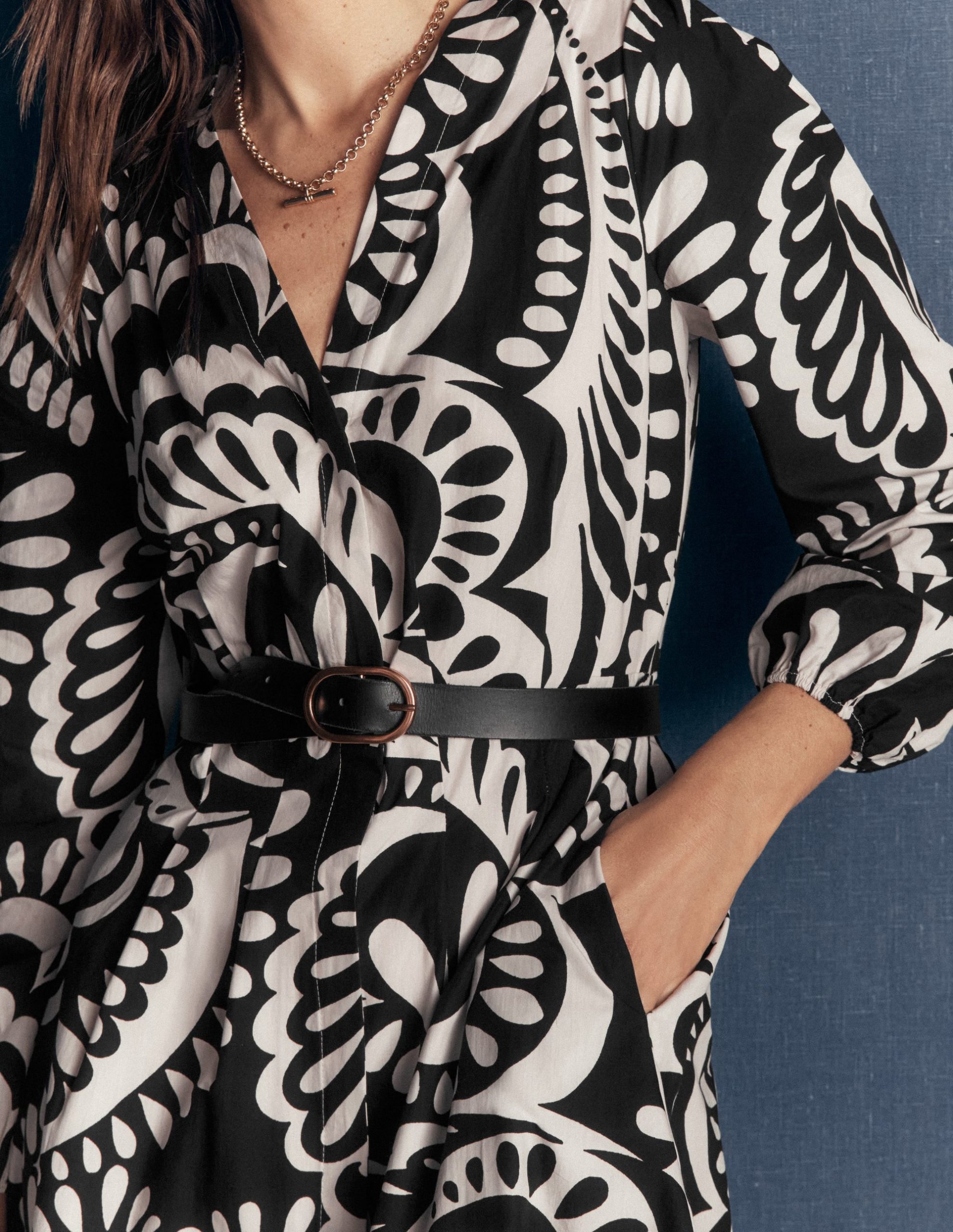Nicola Cotton Midi Dress-Black. Flourishing Medley - Image 2