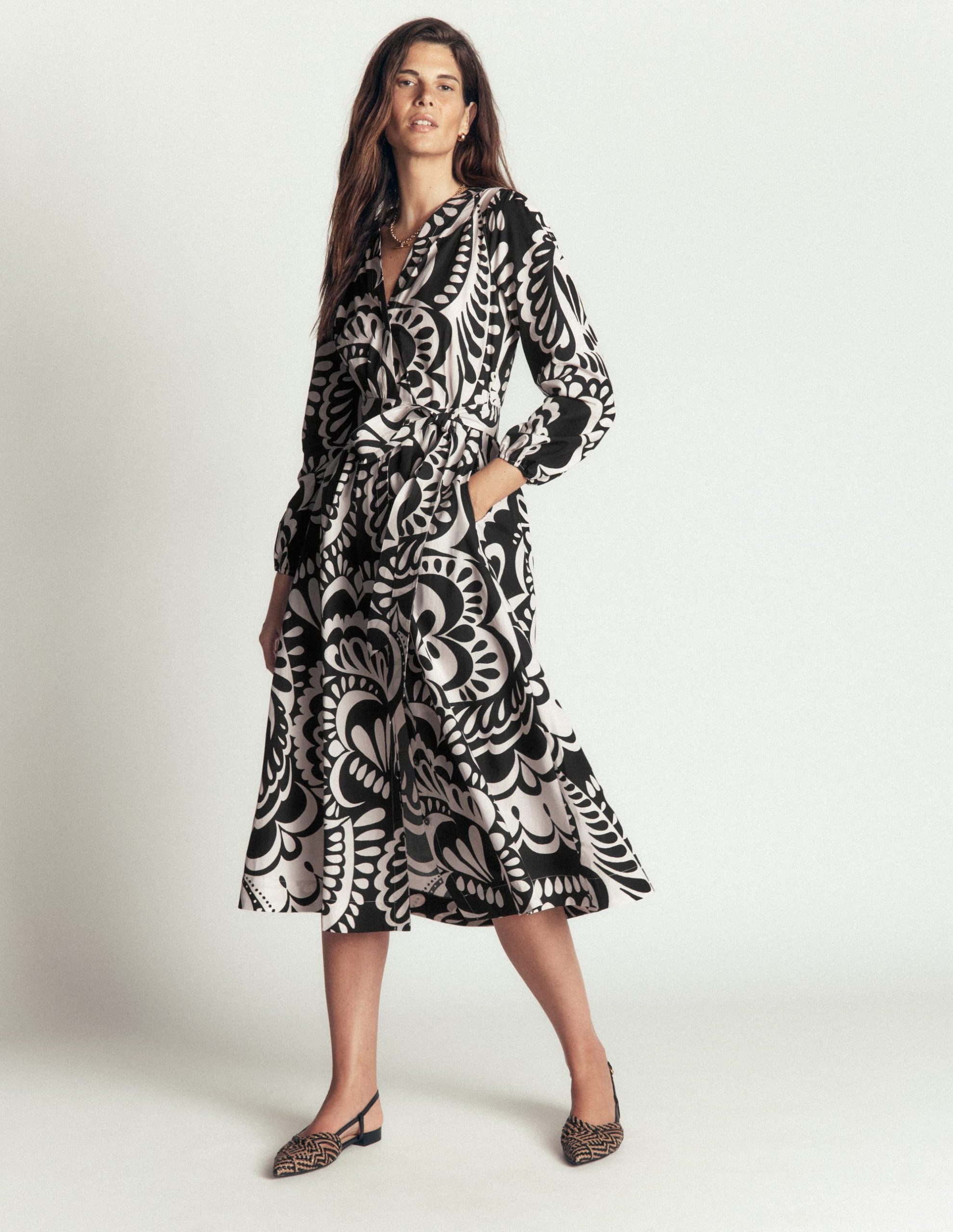Nicola Cotton Midi Dress-Black. Flourishing Medley - Image 4