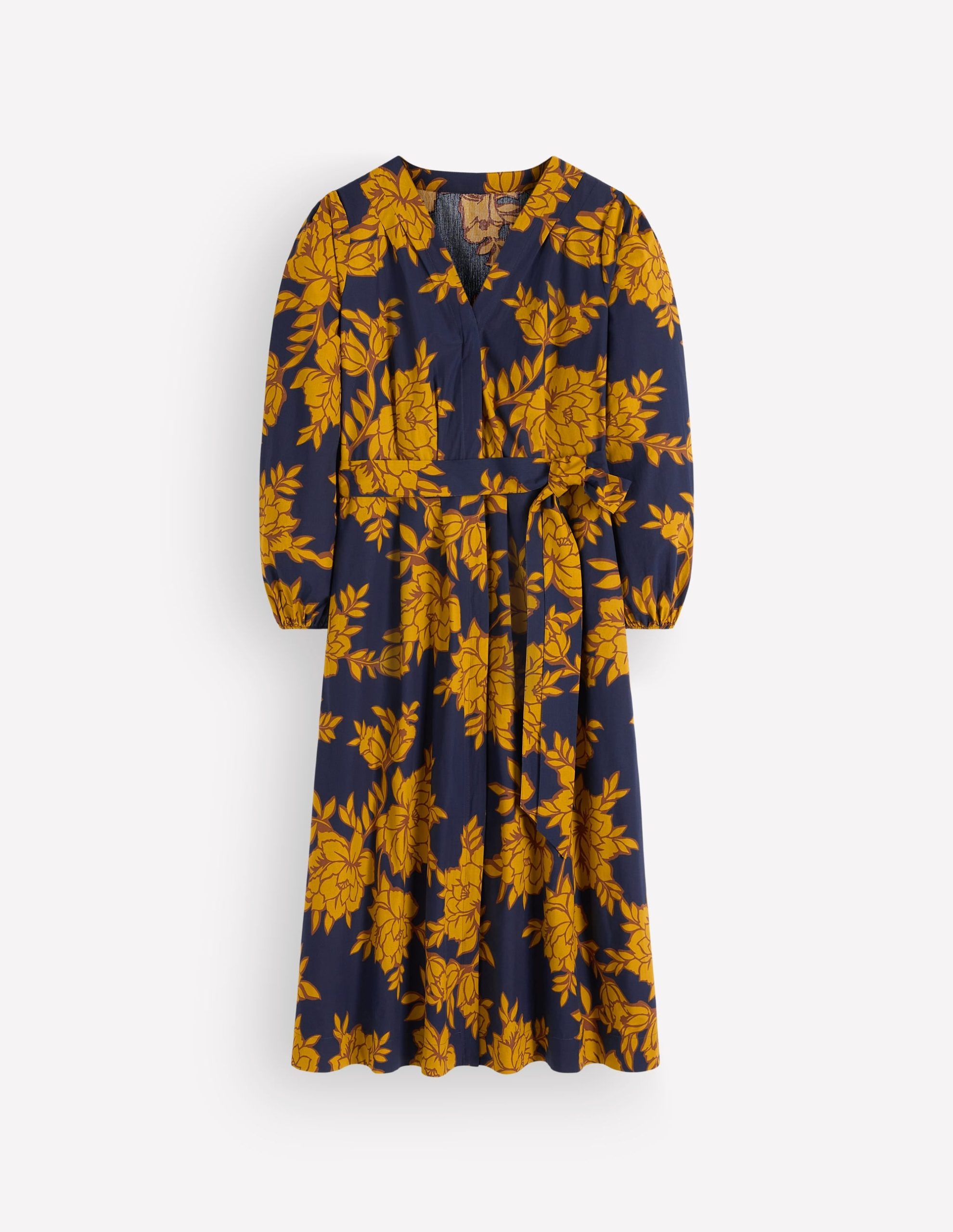 Nicola Cotton Midi Dress-Gold Wheat. Enchanted Peony - Image 6