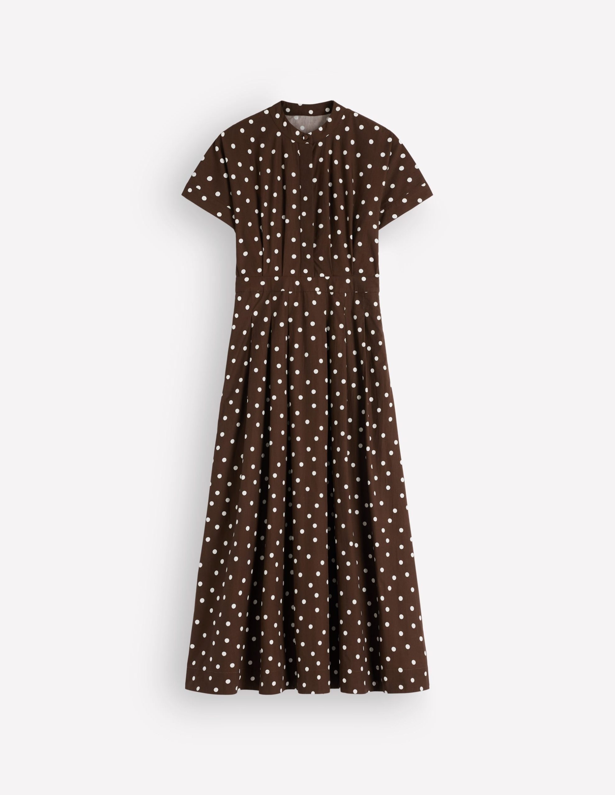 Grown On Sleeve Midi Dress-Raw Umber. Painted Dot Spaced - Image 6