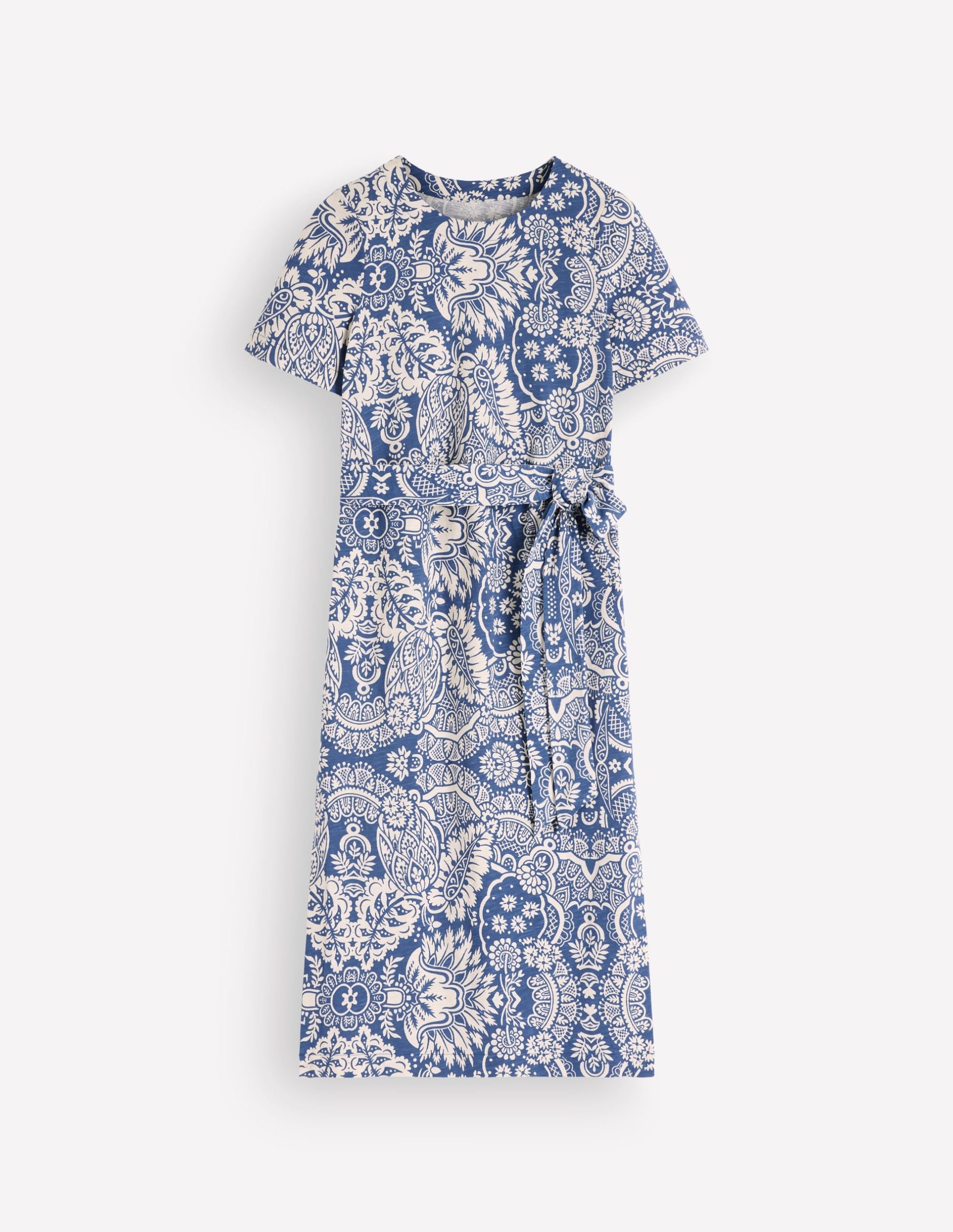 T-Shirt Jersey Midi Dress-Lyons Blue. Arabesque Meadows - Image 6