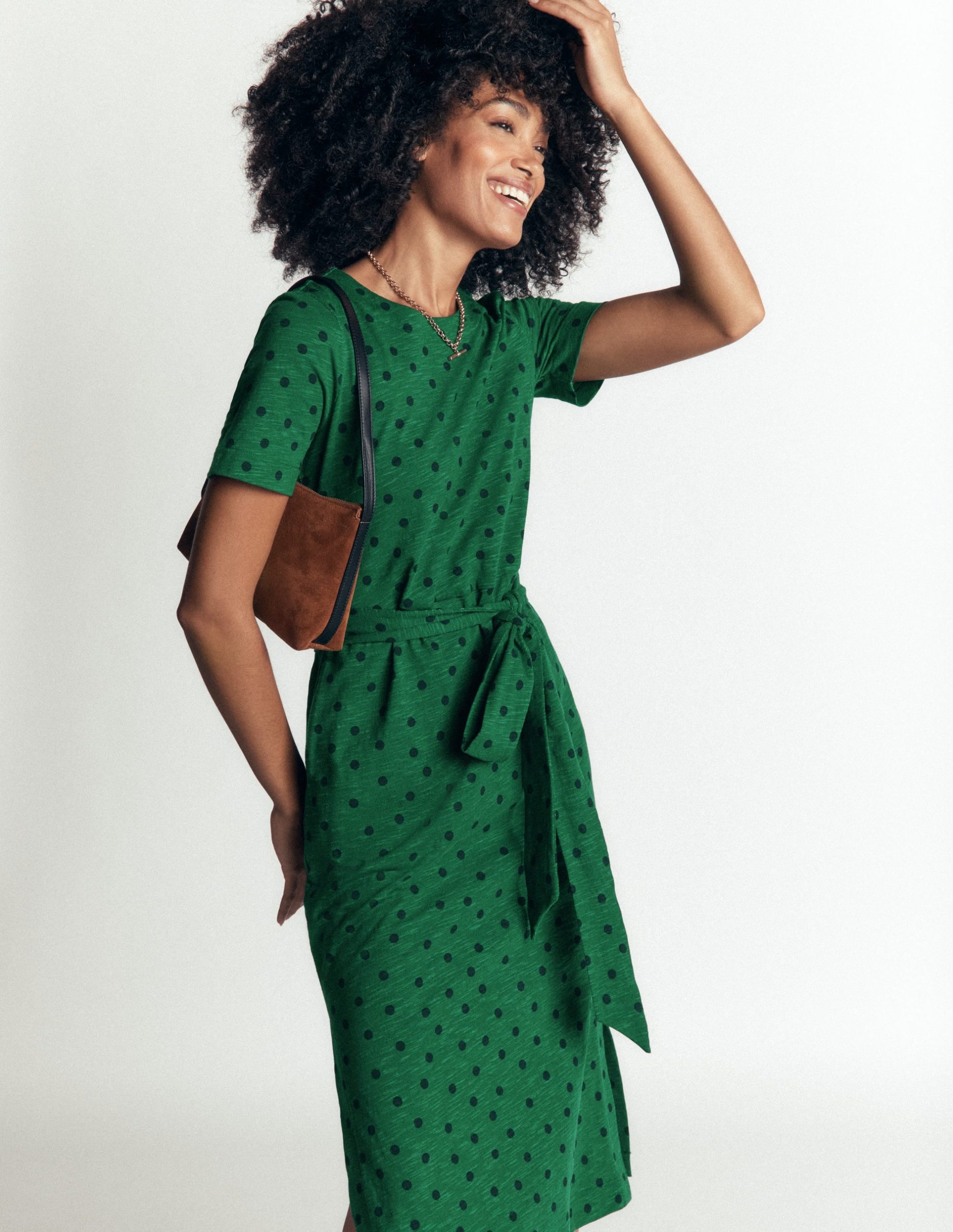 T-Shirt Jersey Midi Dress-Hunter Green. Boden Spot - Image 4