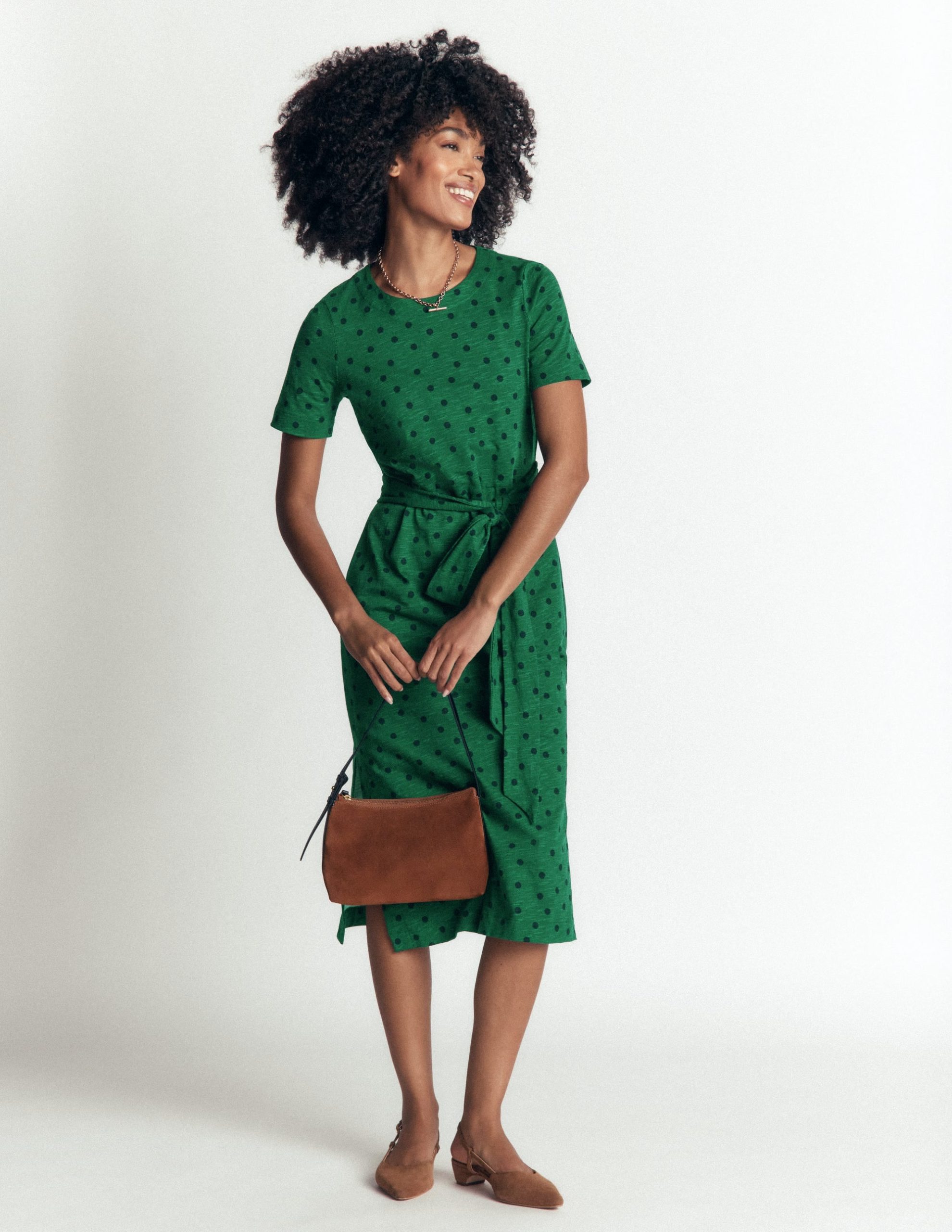 T-Shirt Jersey Midi Dress-Hunter Green. Boden Spot - Image 5