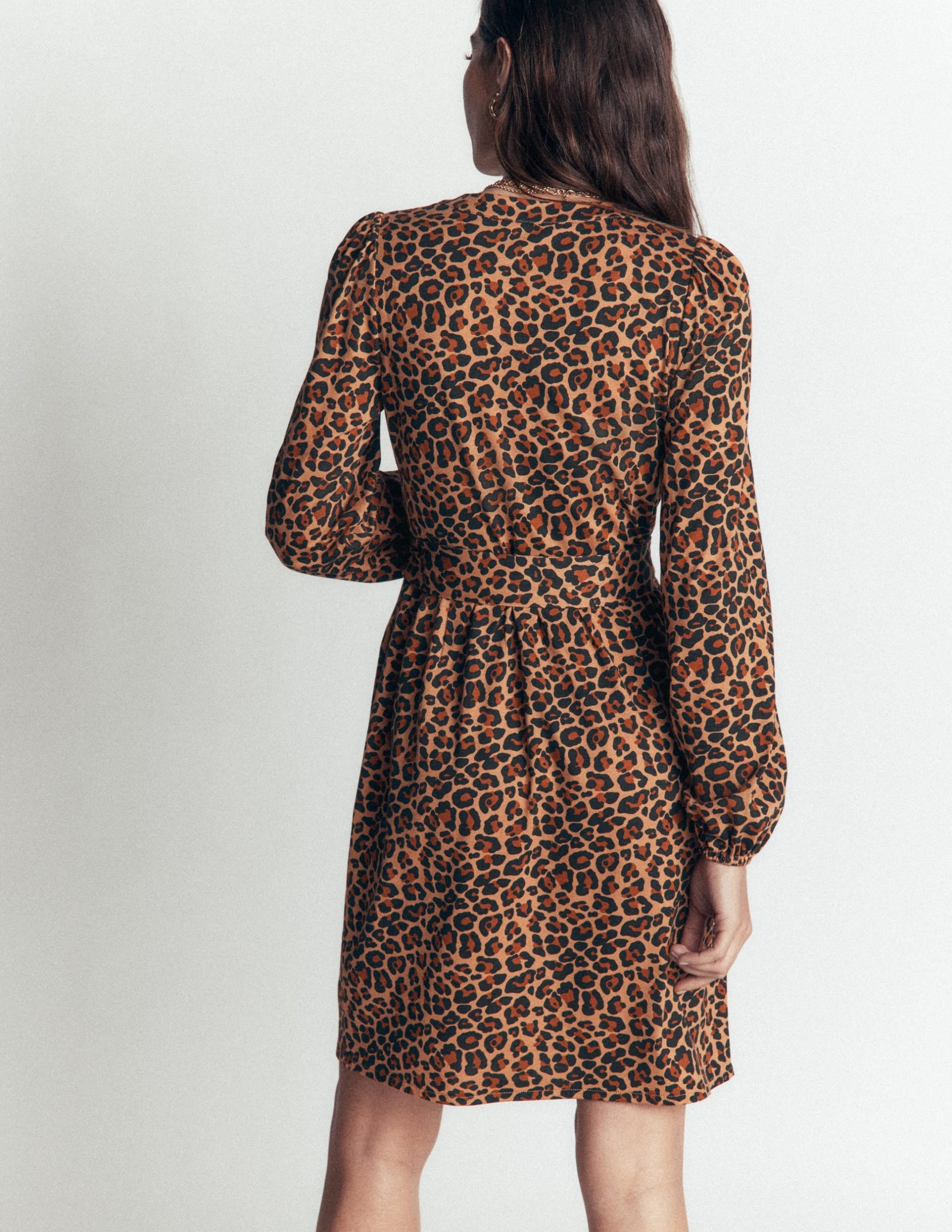 Adele Belted Jersey Dress-Camel. Animal Fields - Image 3