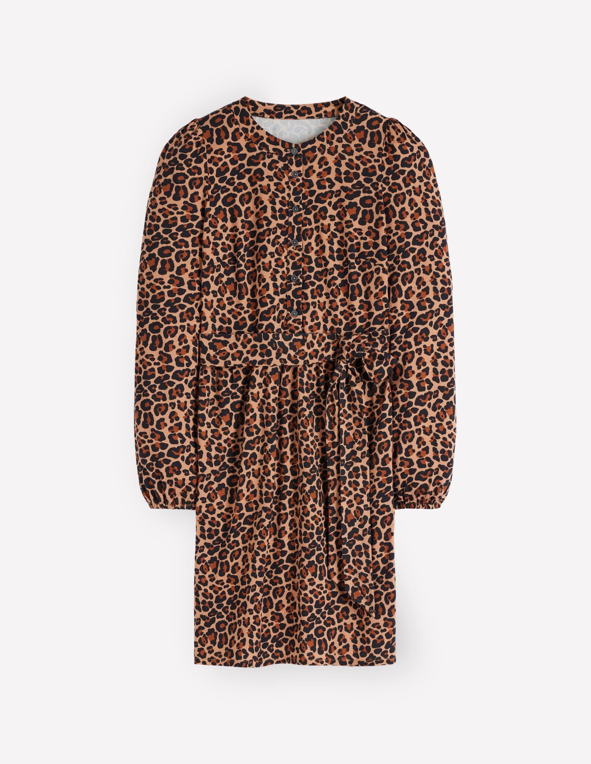 Adele Belted Jersey Dress-Camel. Animal Fields - Image 5