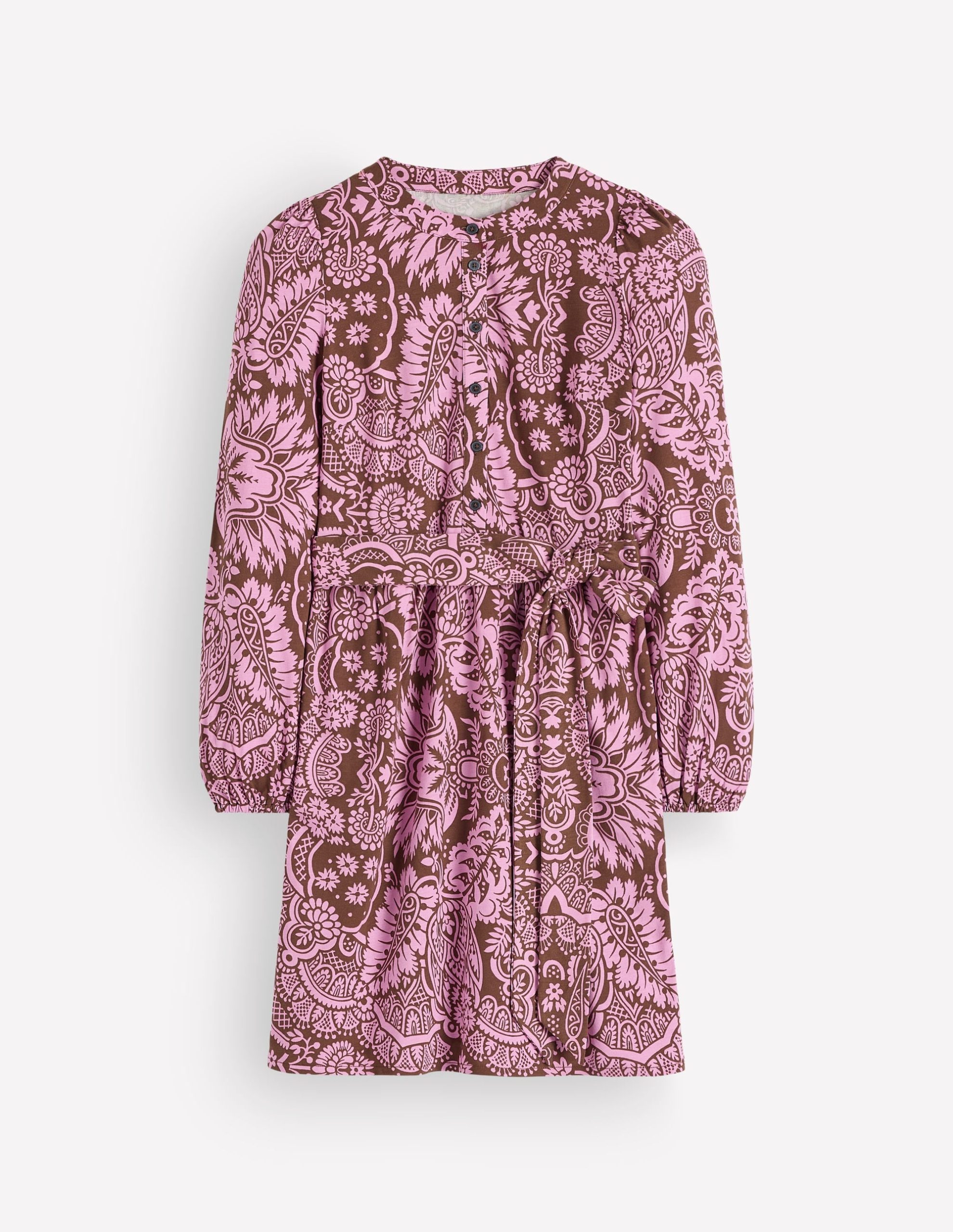 Adele Belted Jersey Dress-Raw Umber. Arabesque Meadows - Image 6