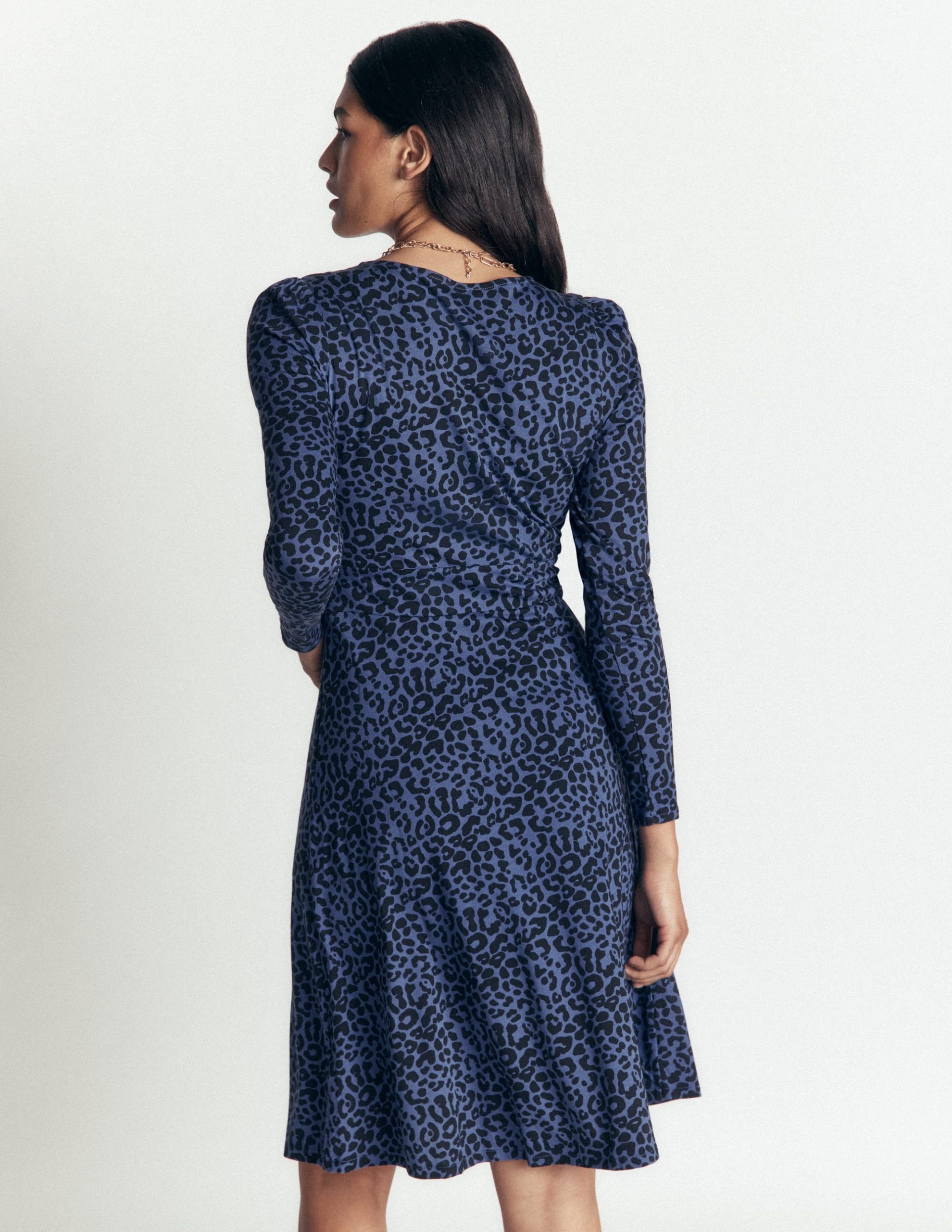 Briony Jersey Short Dress-Zodiac Purple. Leopard Fields - Image 3