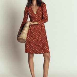 Briony Jersey Short Dress-Arabian Spice. Boden Spot