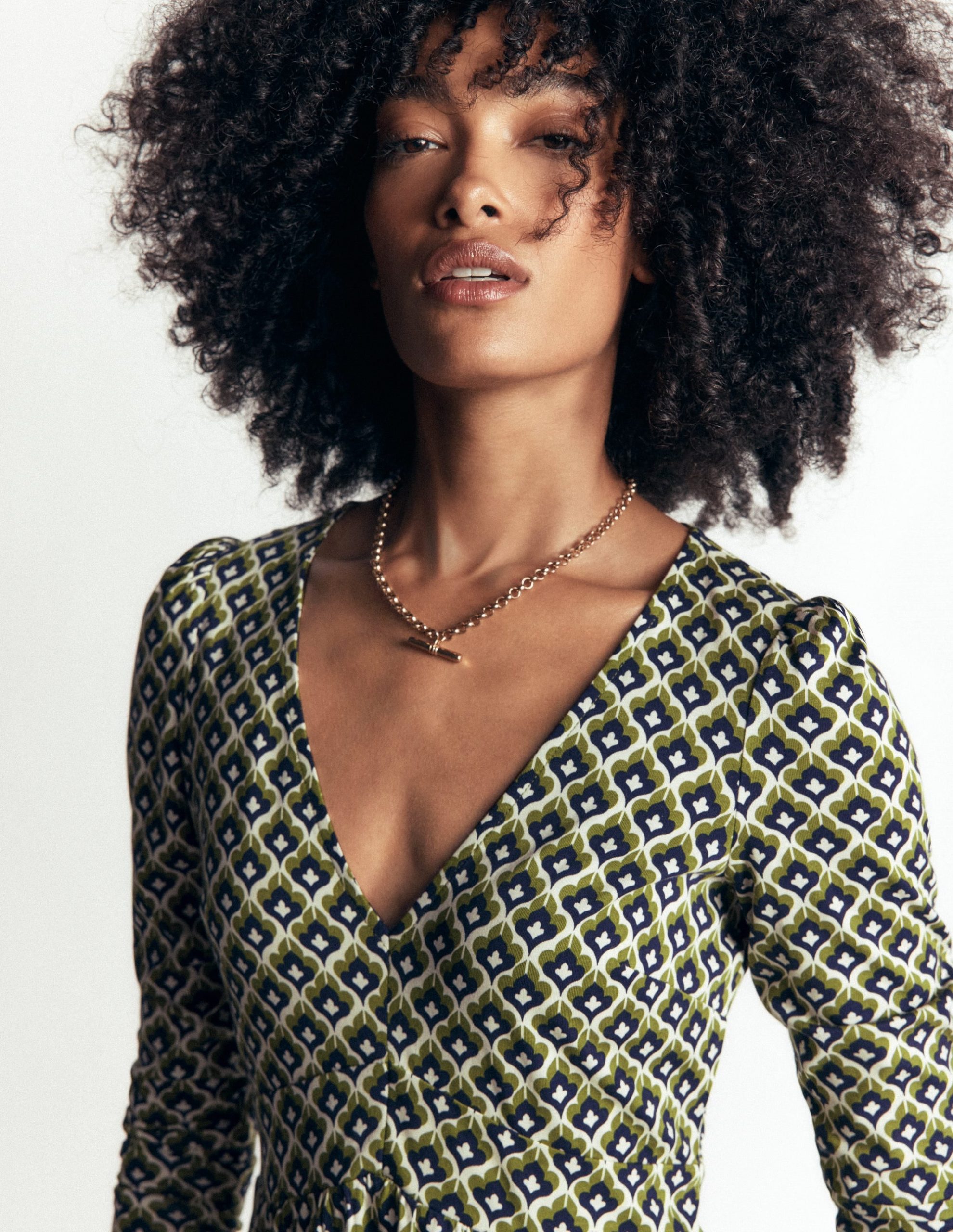 Briony Jersey Short Dress-French Navy. Geo Party - Image 2