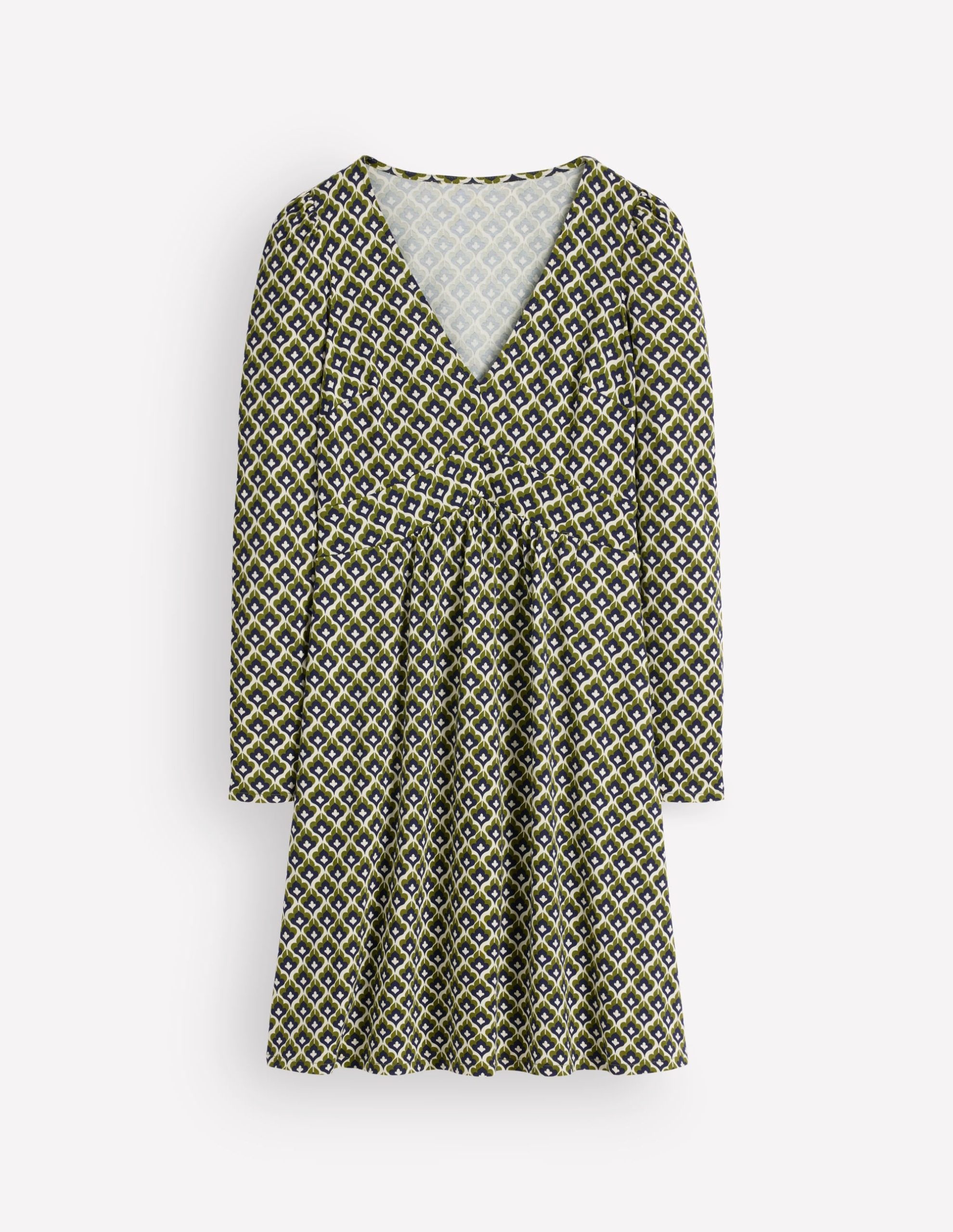Briony Jersey Short Dress-French Navy. Geo Party - Image 5