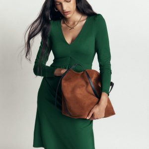 Briony Jersey Short Dress-Hunter Green