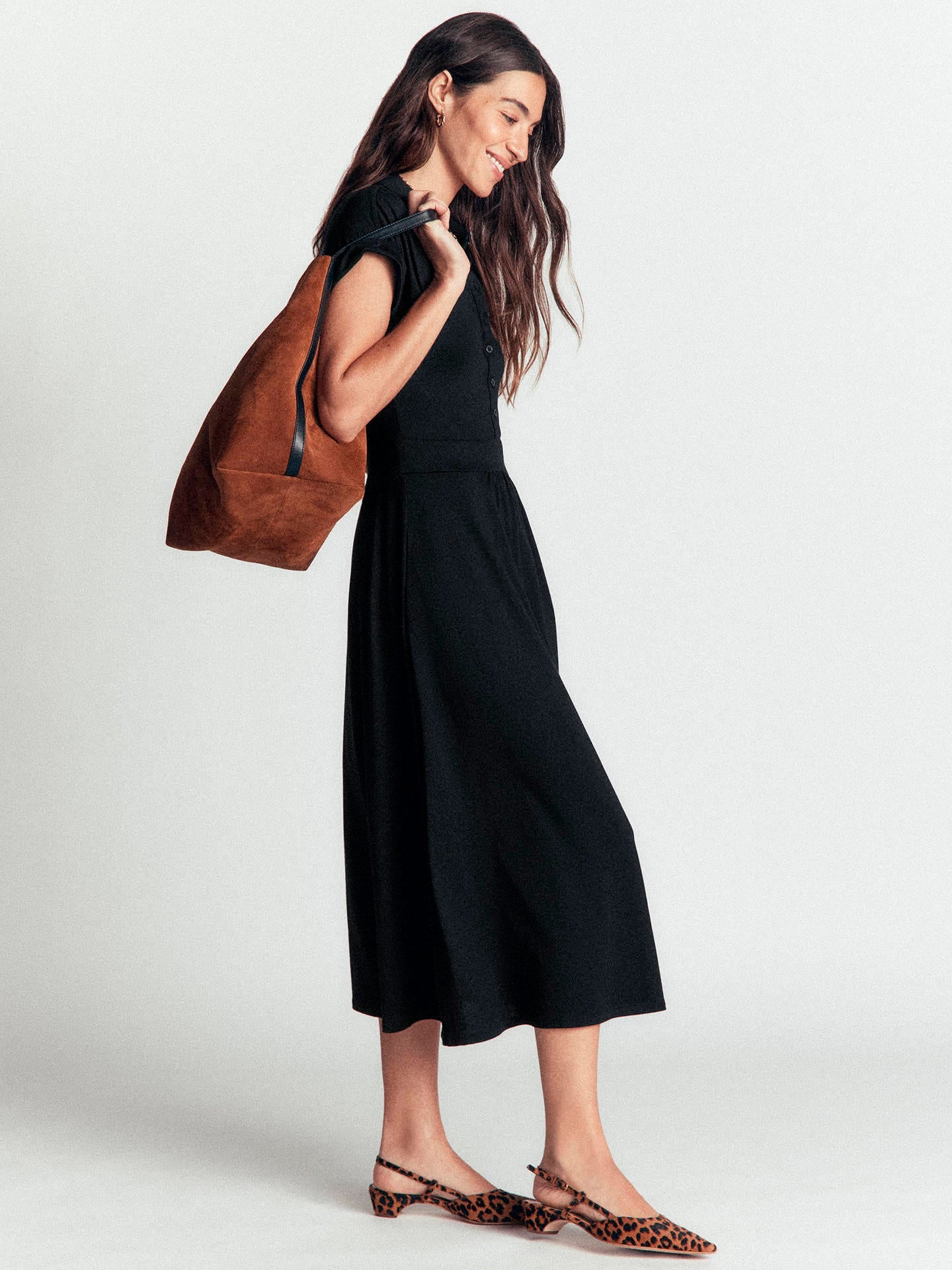 Fae Jersey Shirt Dress-Black - Image 4