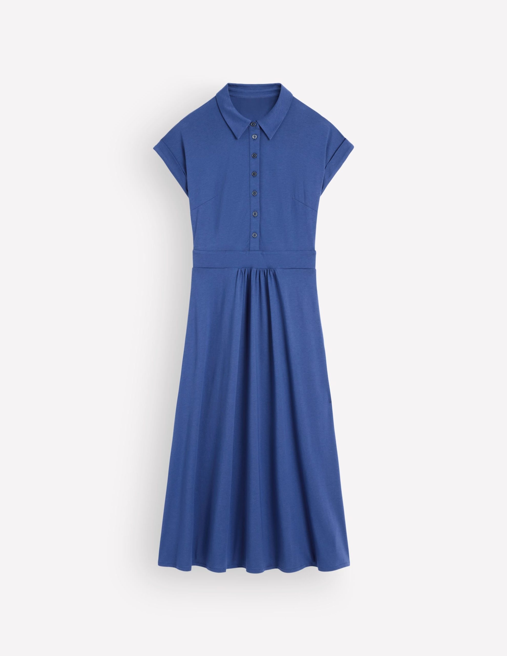 Fae Jersey Shirt Dress-Denim Blue - Image 7