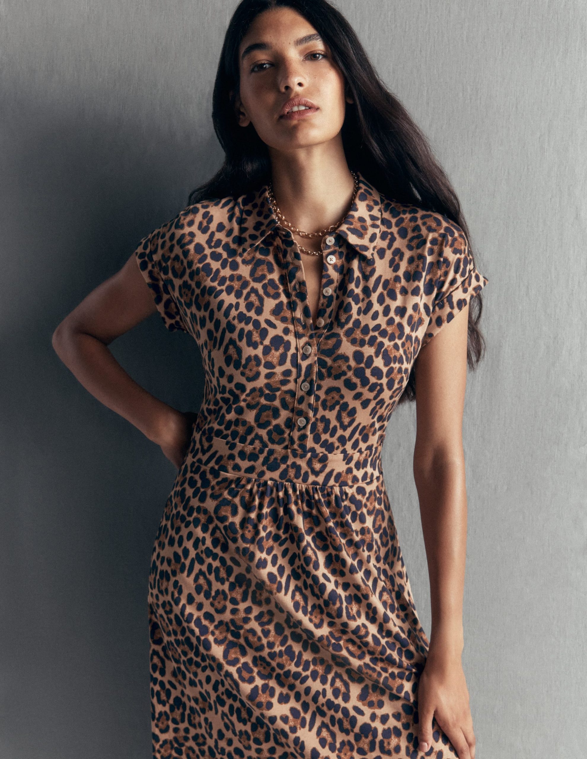 Fae Jersey Shirt Dress-Multi. Brushed Animal - Image 2