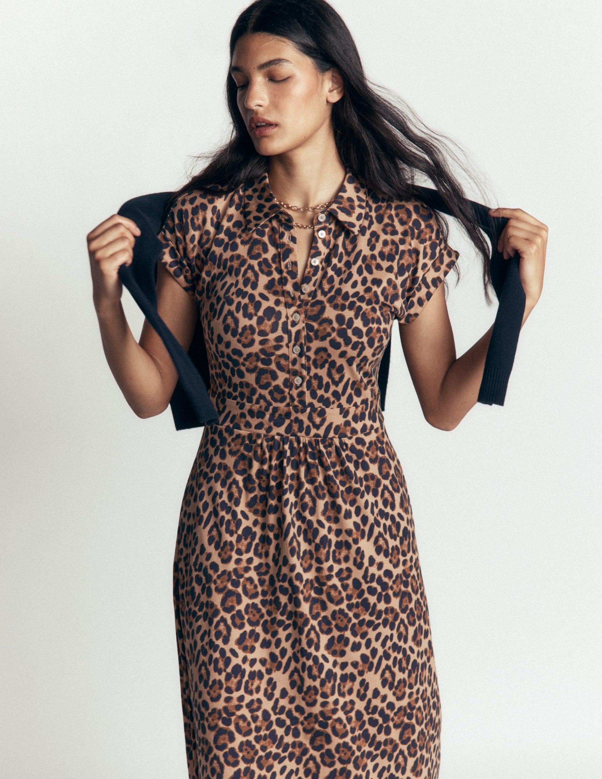 Fae Jersey Shirt Dress-Multi. Brushed Animal - Image 3