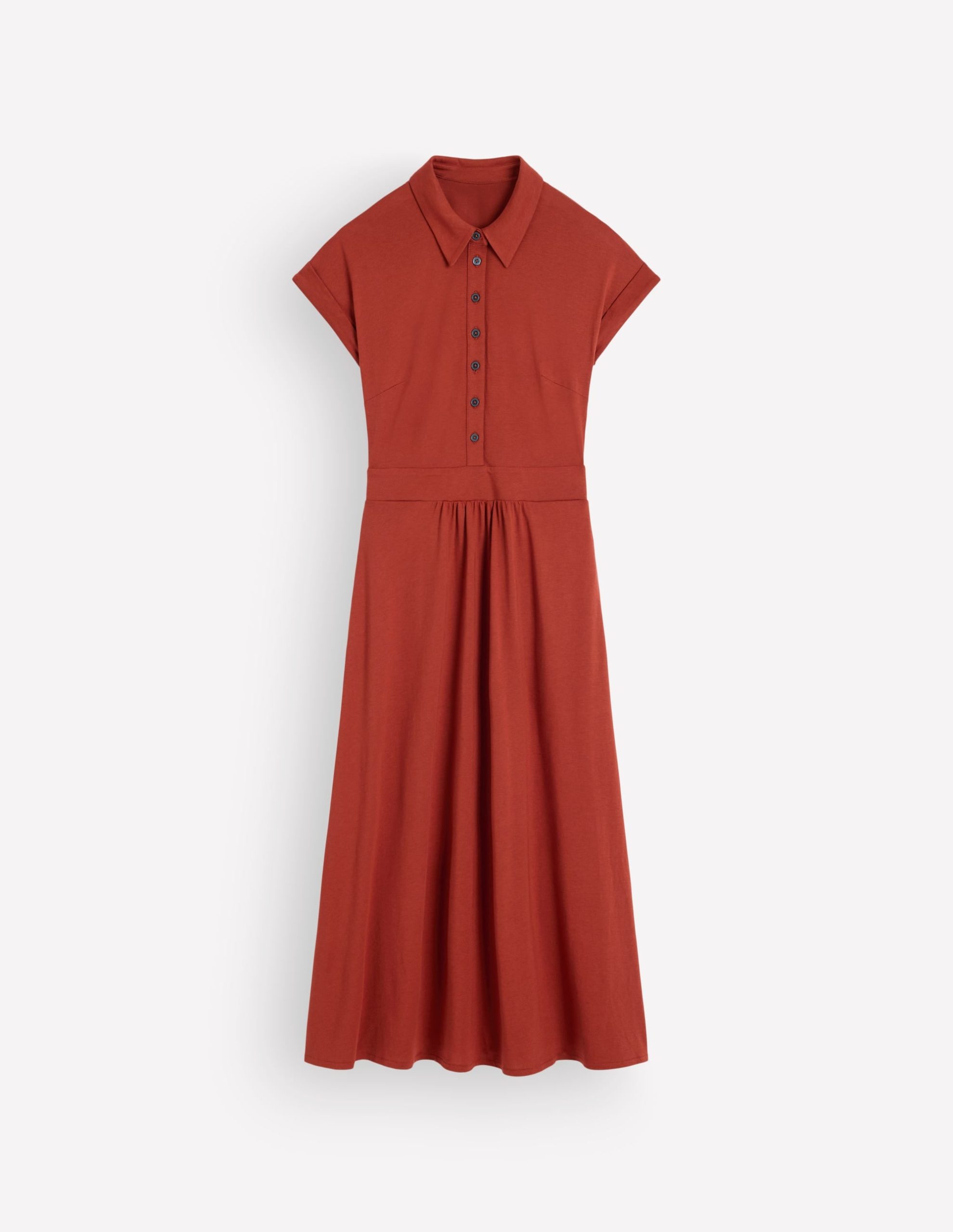 Fae Jersey Shirt Dress-Burnt Orange - Image 6