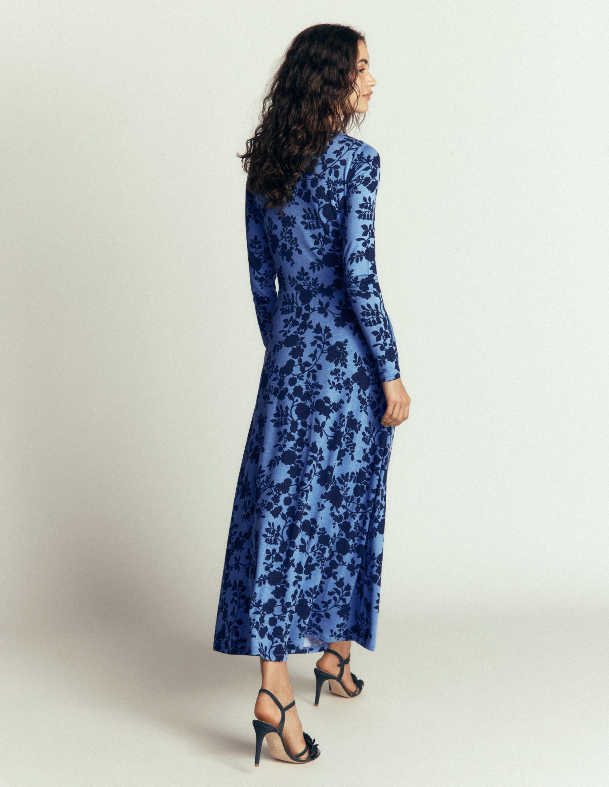 Jasmine Ruched Jersey Dress-Forget Me Not. Bouquet Breeze - Image 3