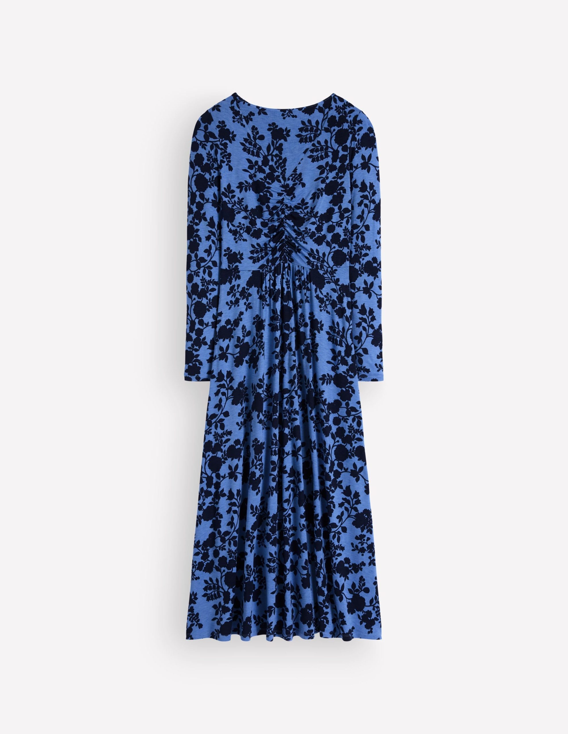 Jasmine Ruched Jersey Dress-Forget Me Not. Bouquet Breeze - Image 5