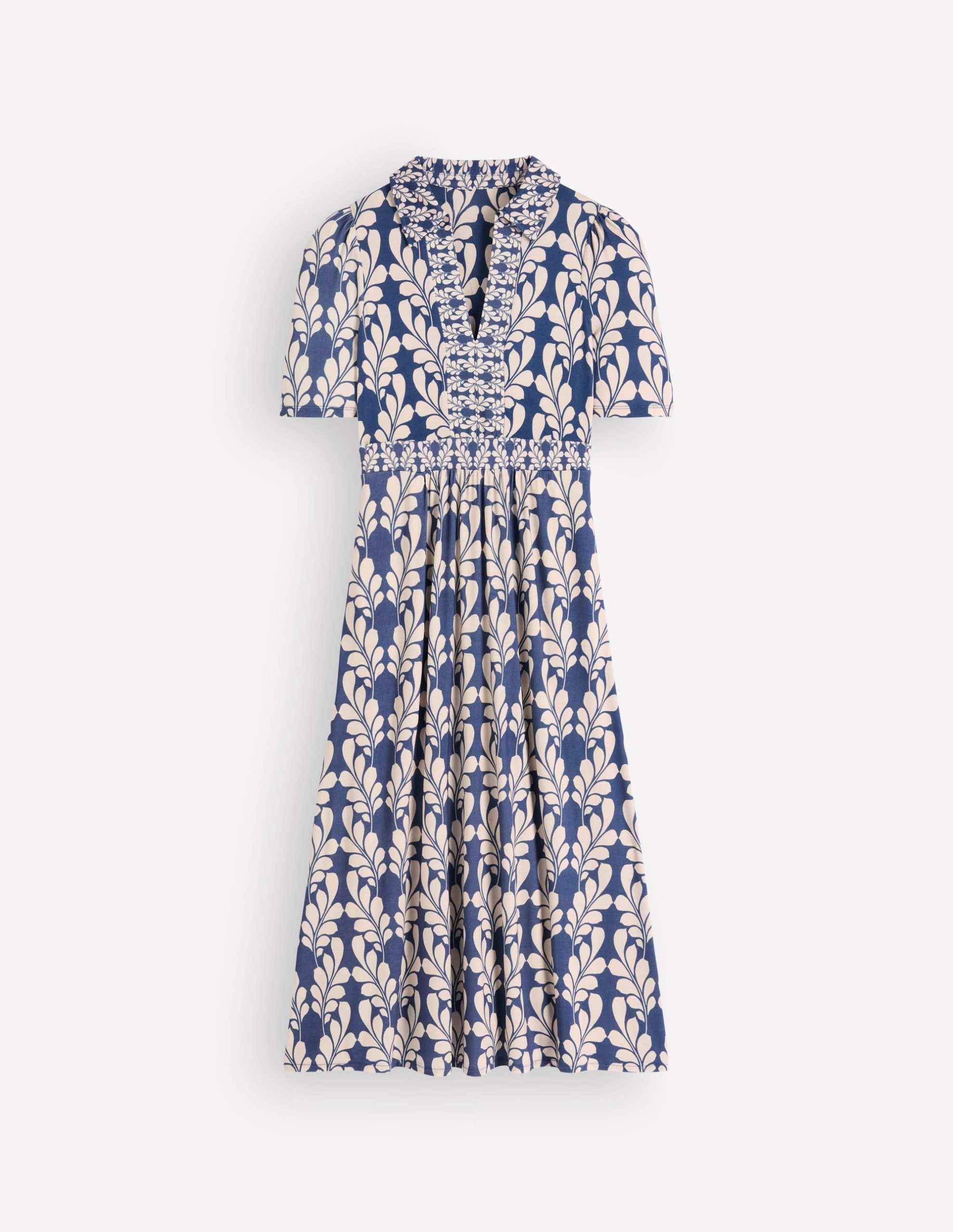Heidi Jersey Midi Tea Dress-Denim Blue. Delicate Trail - Image 5