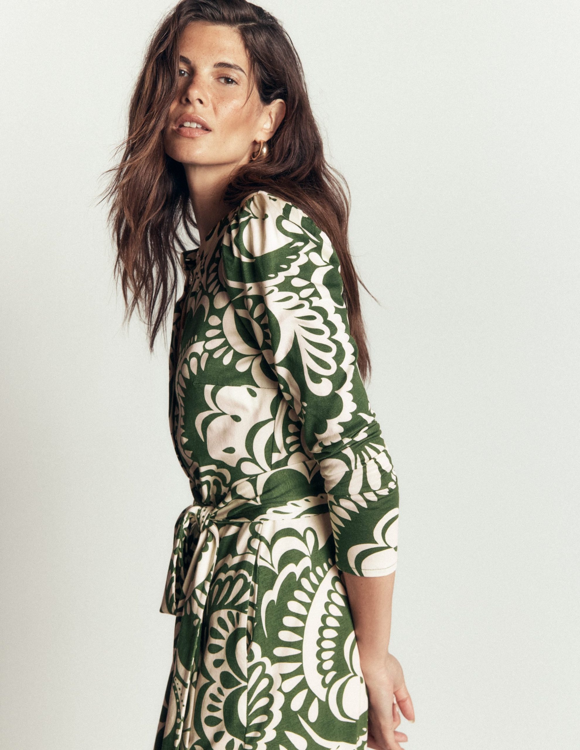 Honor Column Jersey Midi Dress-Chive. Flourishing Medley - Image 2
