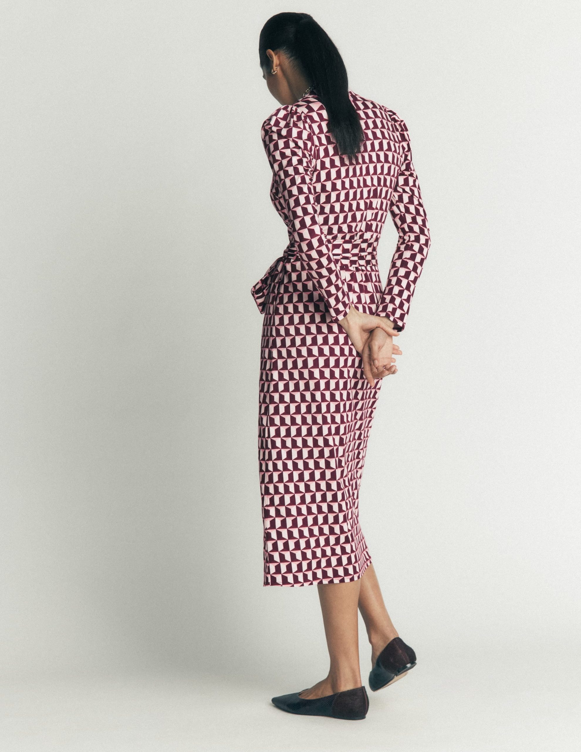 Honor Column Jersey Midi Dress-Deep Wisteria. Blocked Geo - Image 4