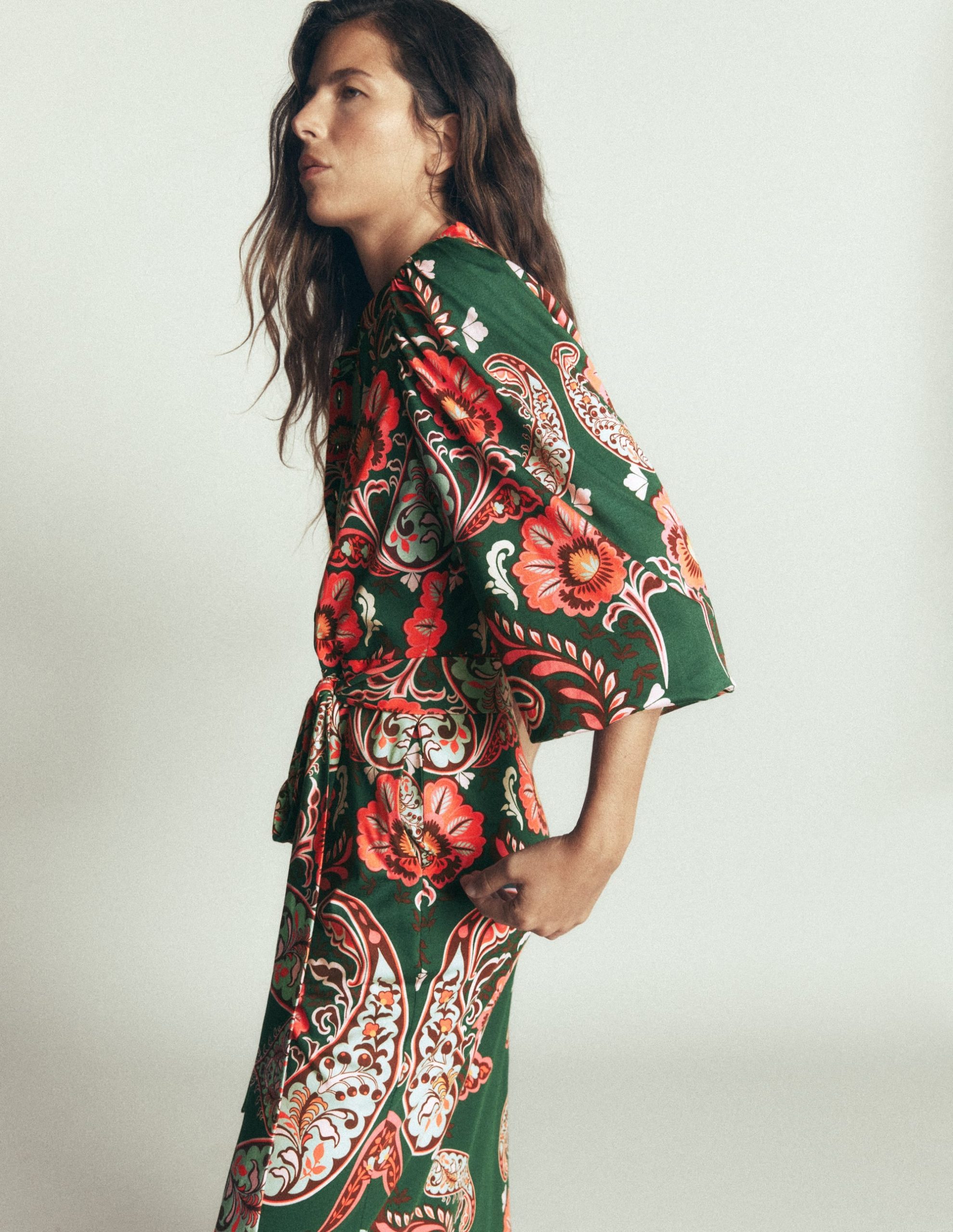 Eli Belted Jersey Midi Dress-Hunter Green. Bohemia Dream - Image 5