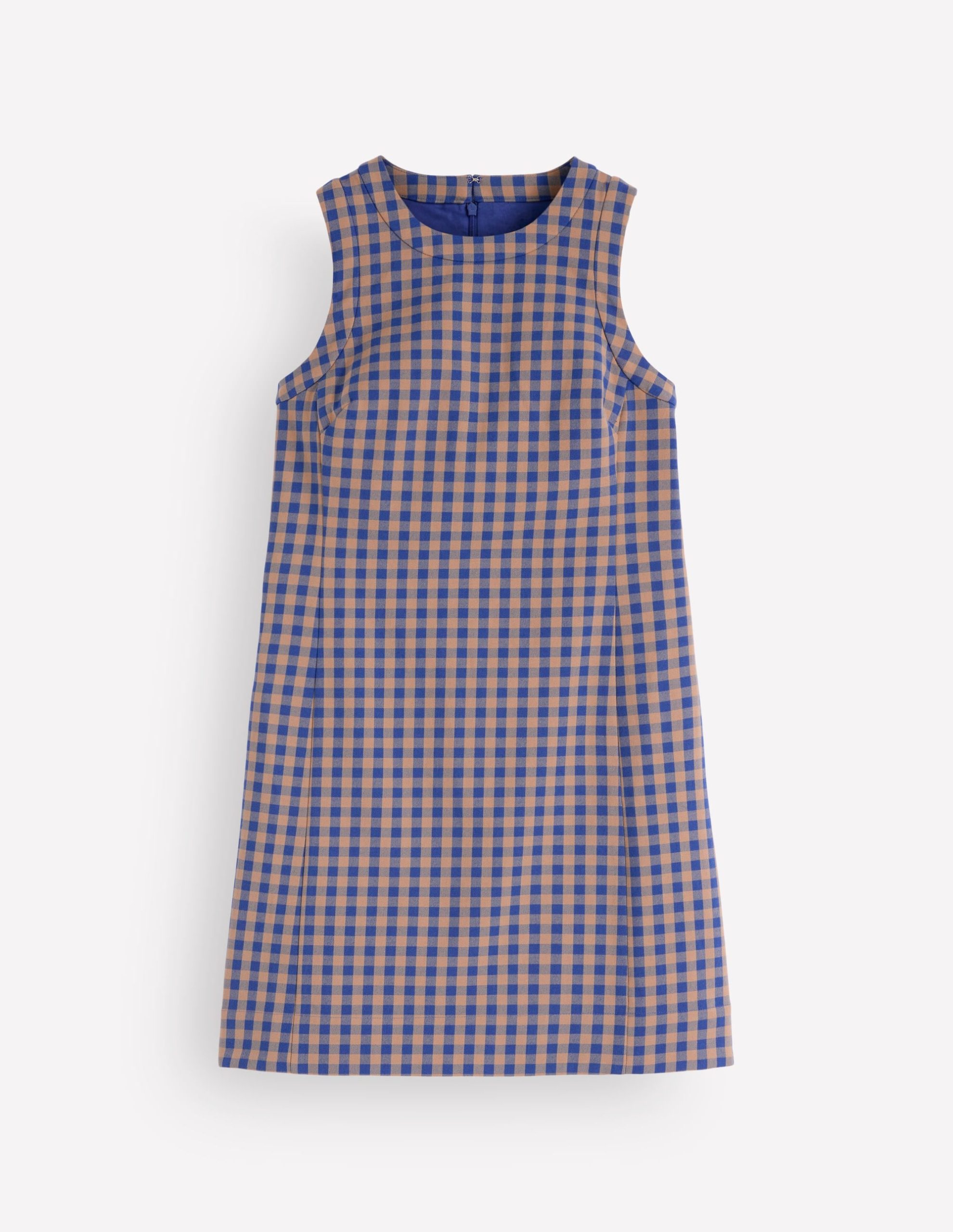 Lou Check Shift Dress-Camel. Blue Gingham - Image 7